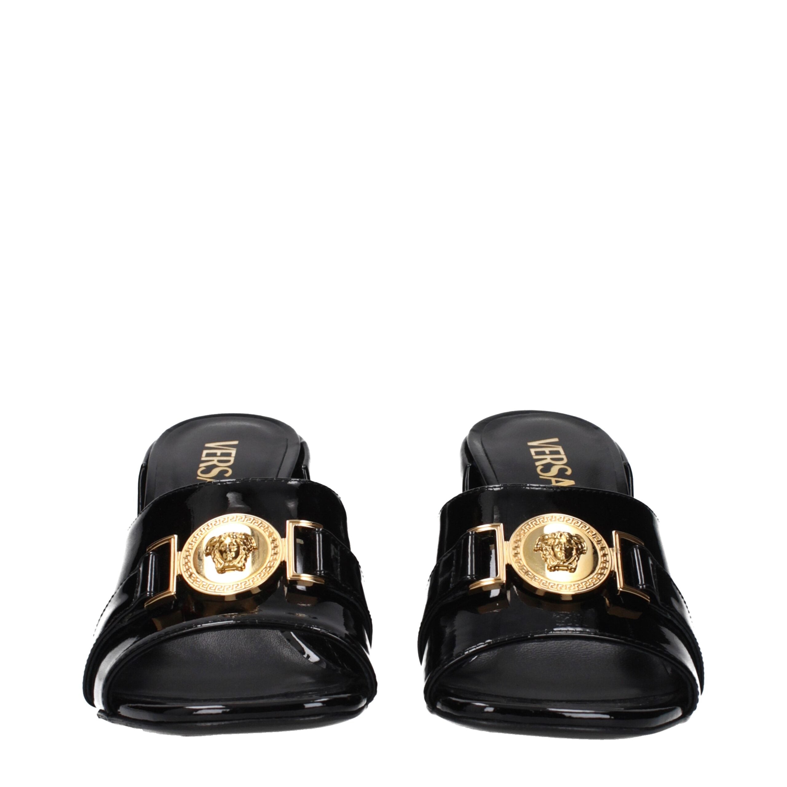 Versace Black Leather Platform Sandals