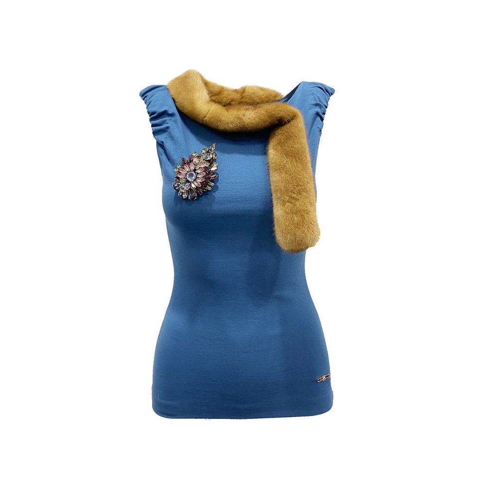 Dsquared² Blue Viscose Tank Tops