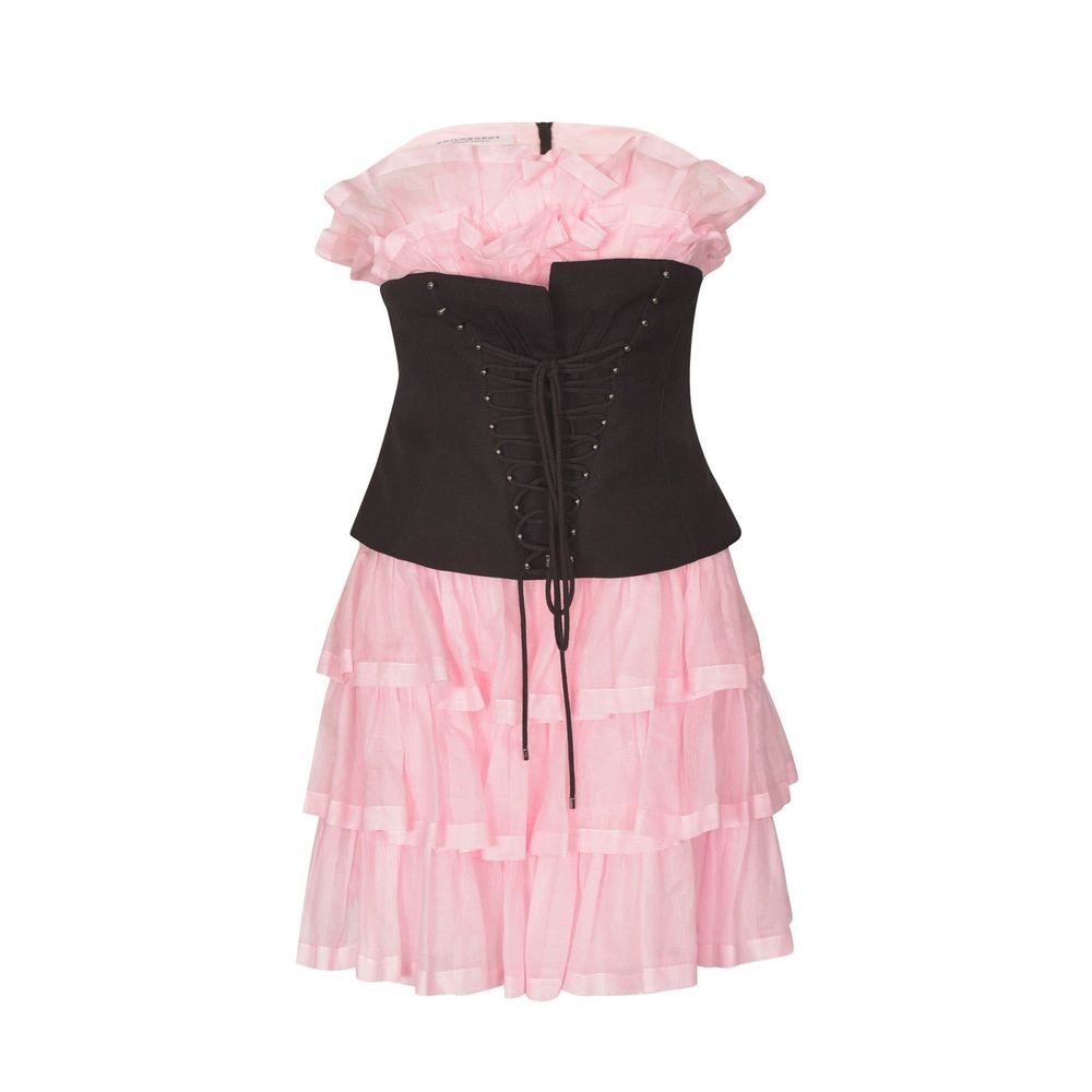 Philosophy di Lorenzo Serafini Multicolor Cotton Cocktail Dress