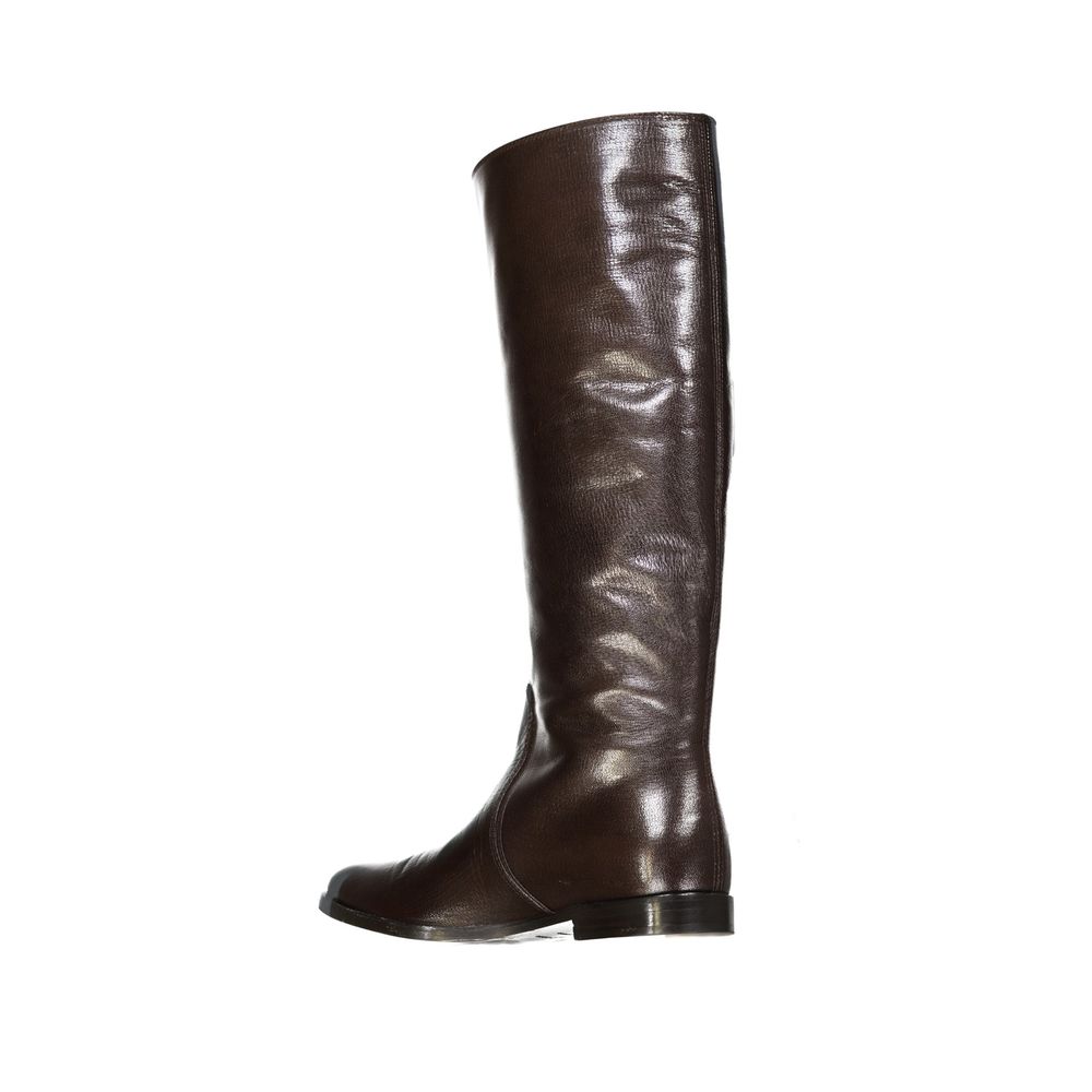 Sergio Rossi Brown Calfskin Over The Knee