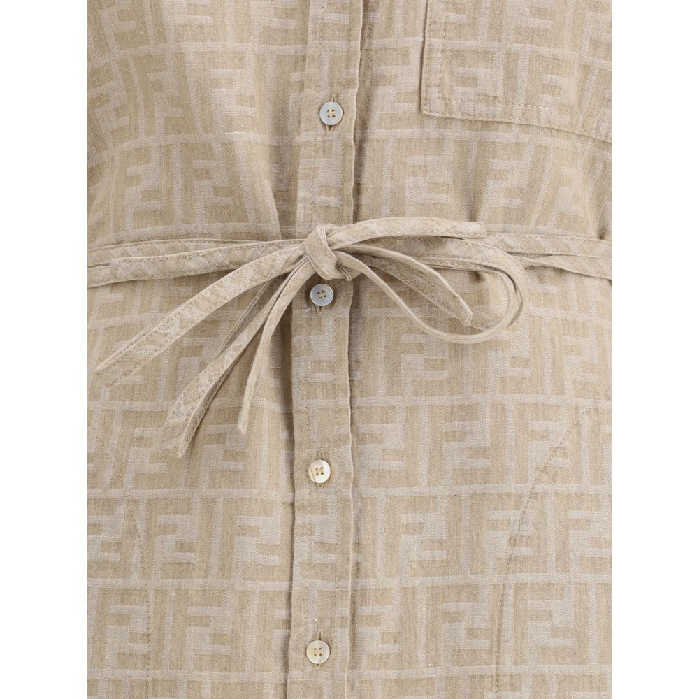 Fendi Beige Cotton Casual Dress