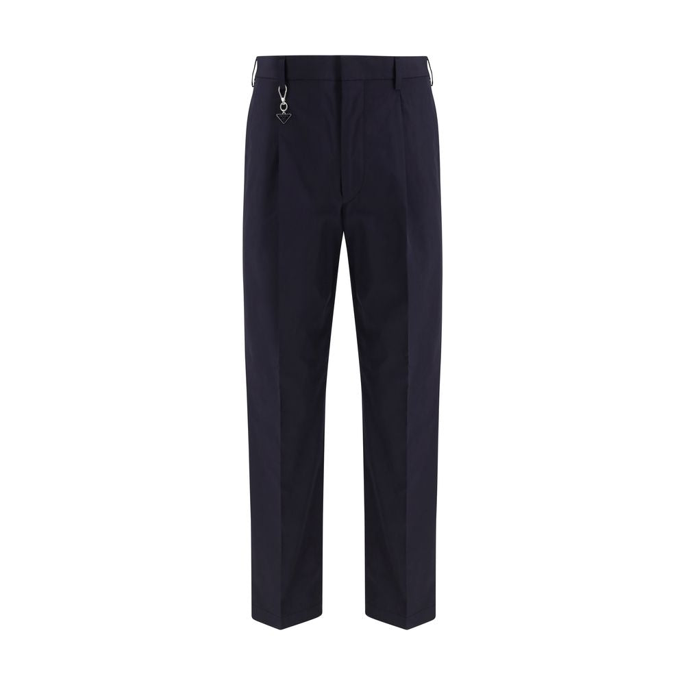 Prada Blue Cotton Casual Pants