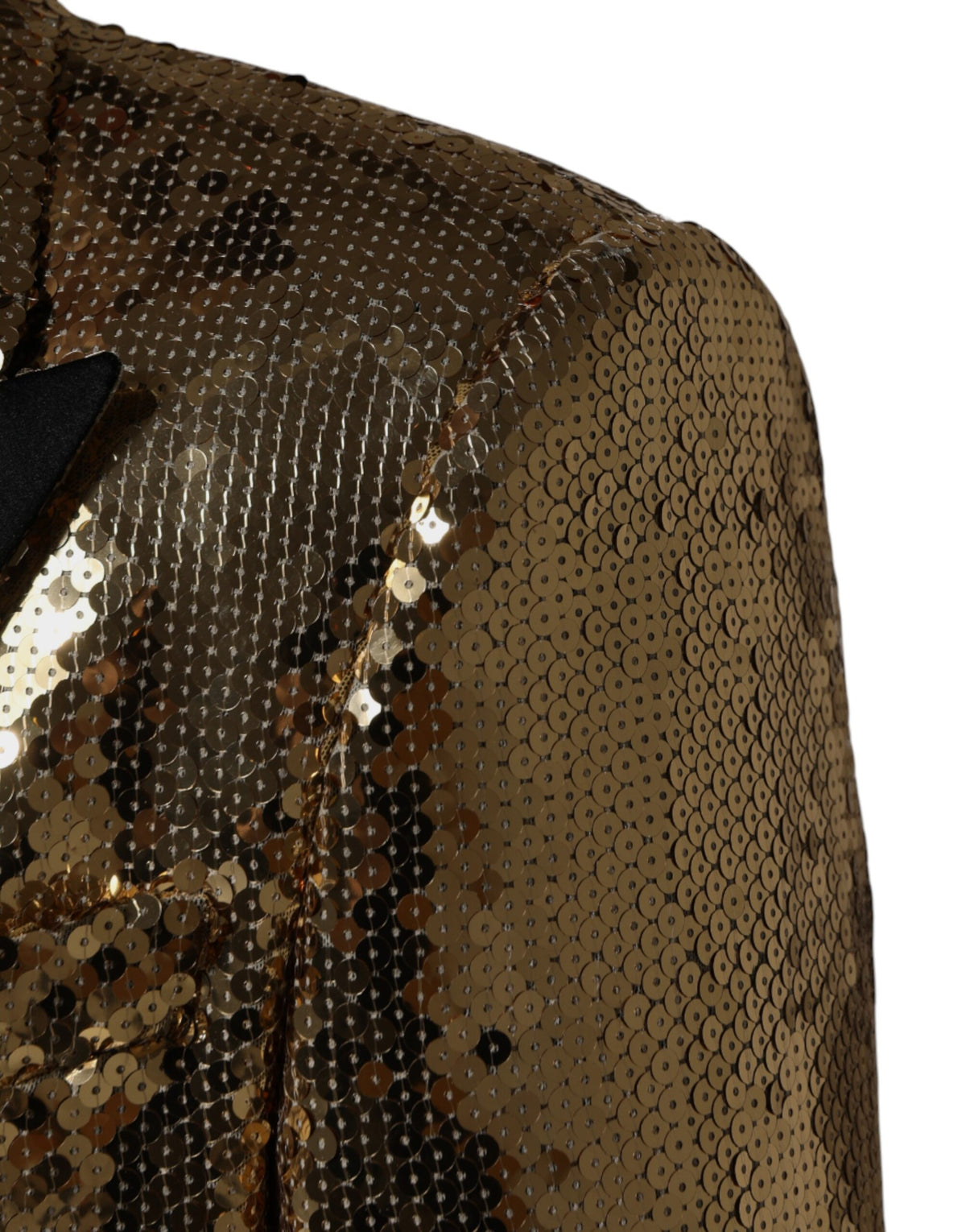 Dolce & Gabbana Gold Sequined Double Breasted Jacket Blazer