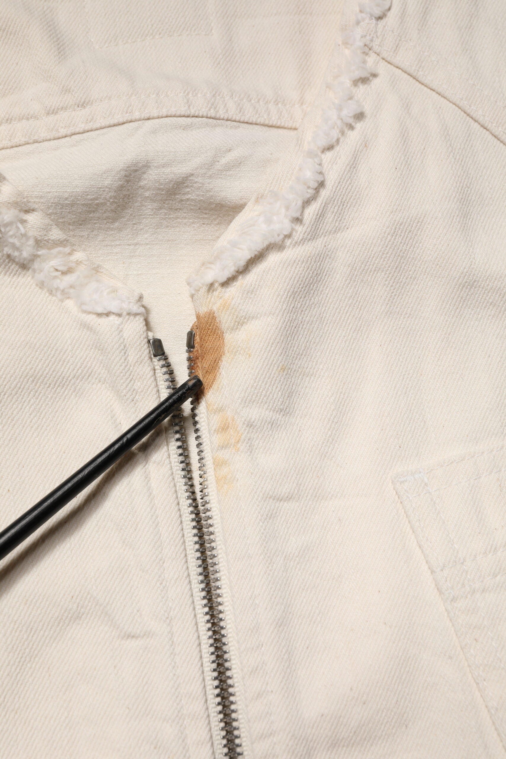 Dolce & Gabbana Off White Cotton Full Zip Denim Men Blouson Jacket