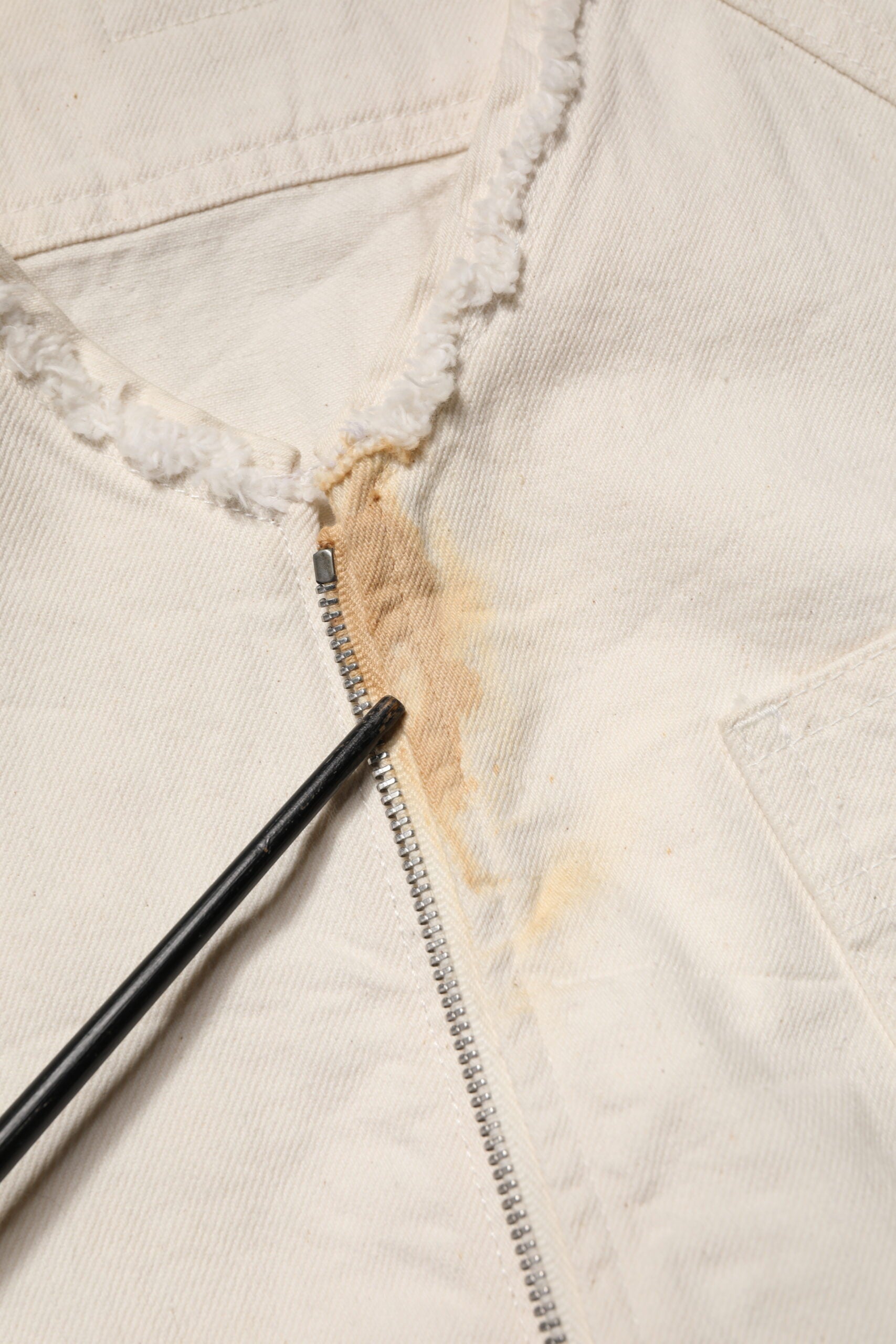 Dolce & Gabbana Off White Cotton Full Zip Denim Men Blouson Jacket