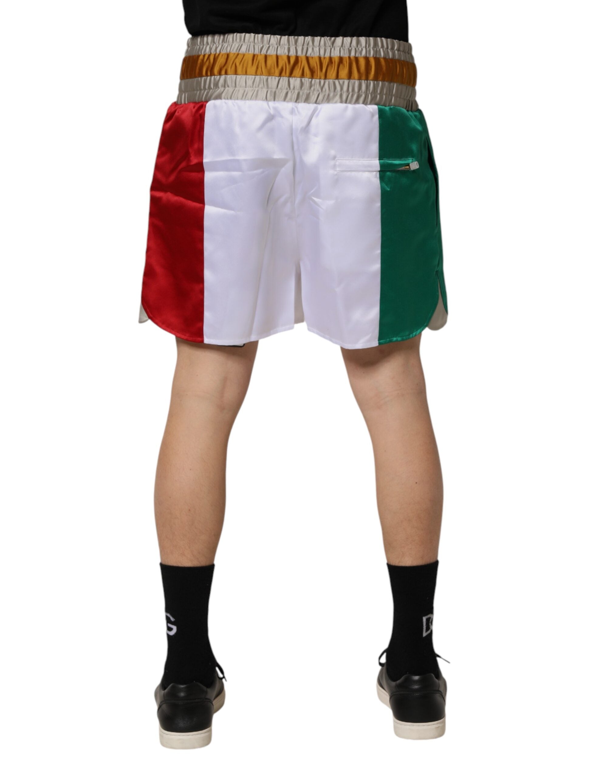 Dolce & Gabbana Multicolor Italia Polyester Bermuda Shorts