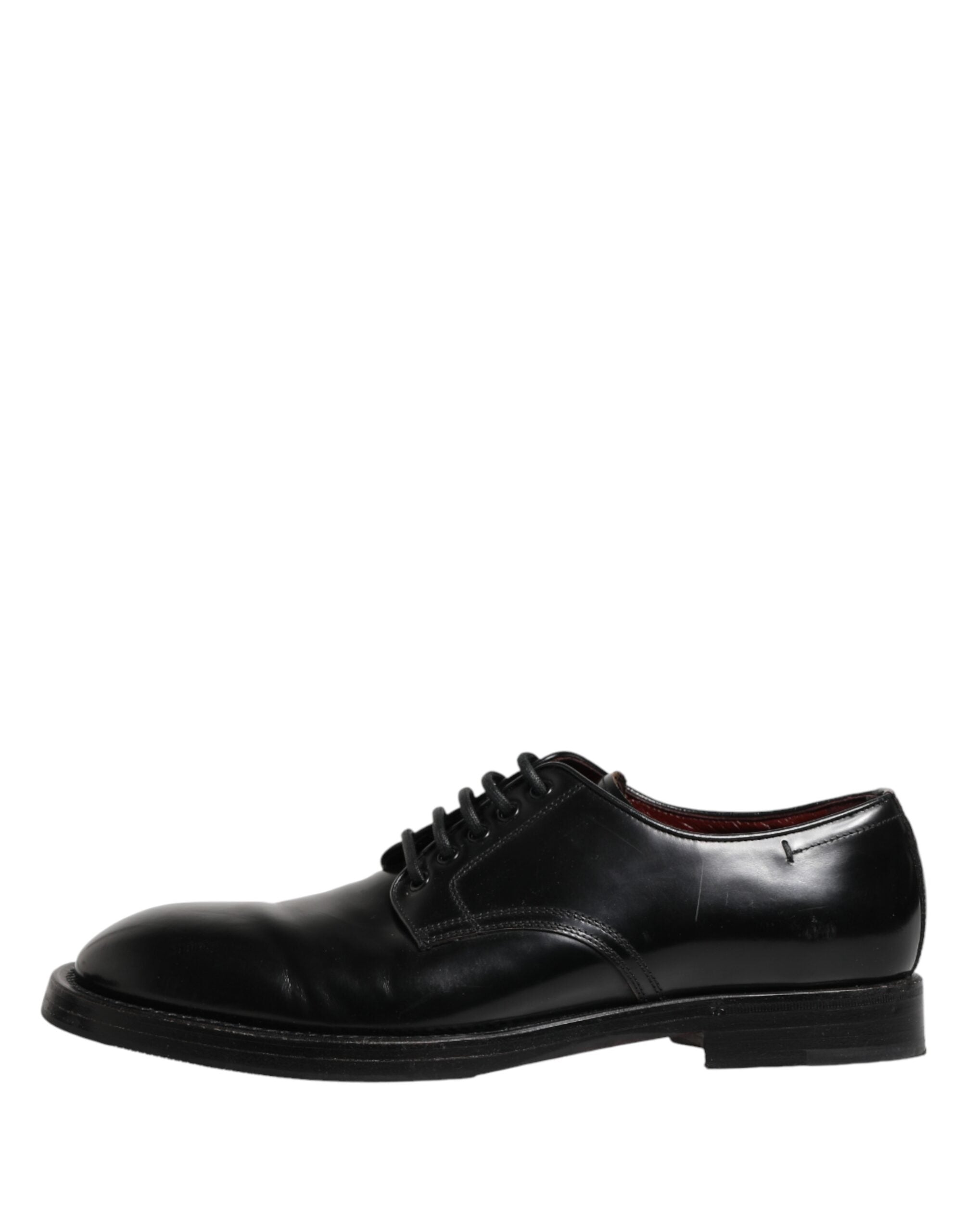 Dolce & Gabbana Black Lace Up Leather Dress Derby Men Shoes