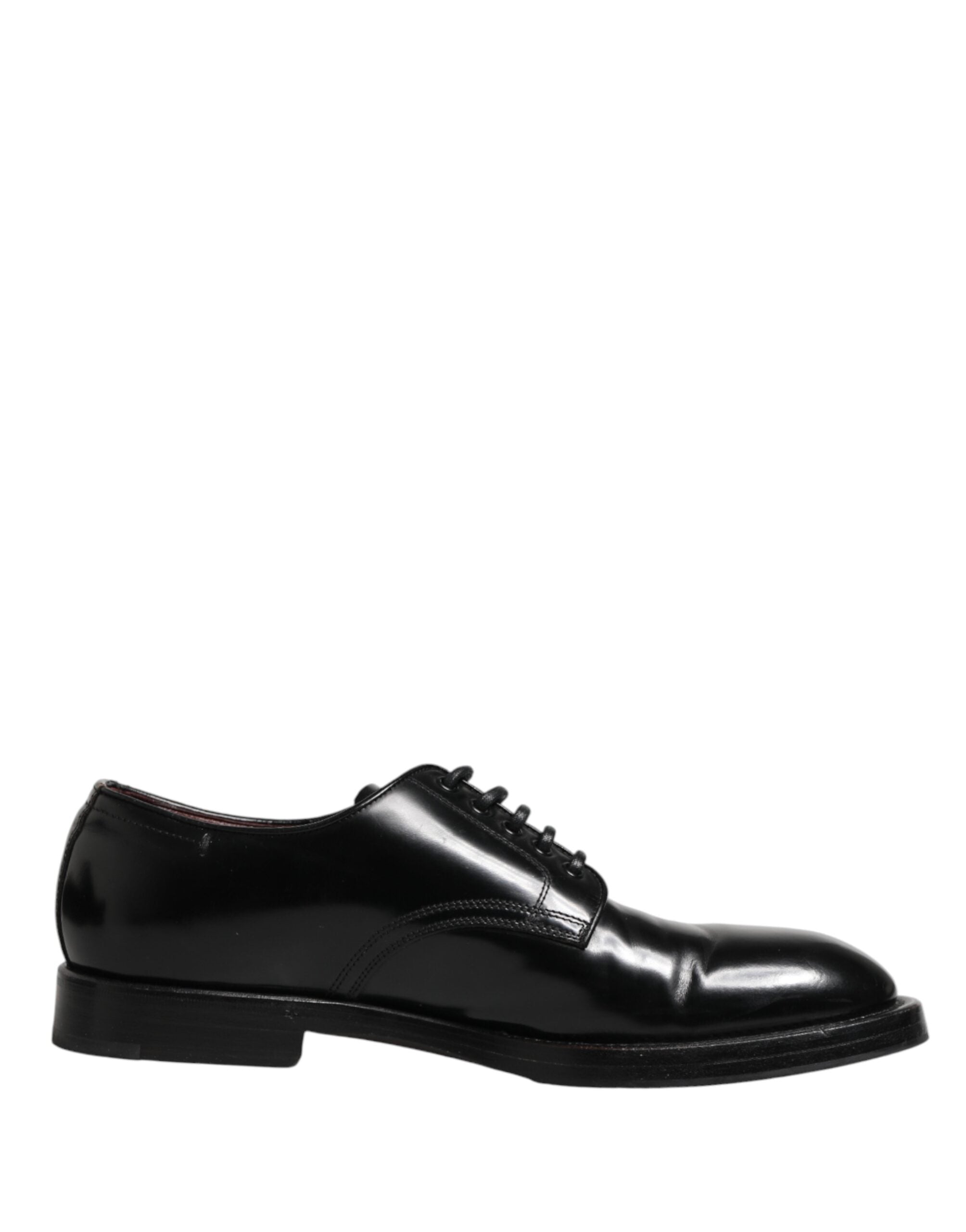 Dolce & Gabbana Black Lace Up Leather Dress Derby Men Shoes