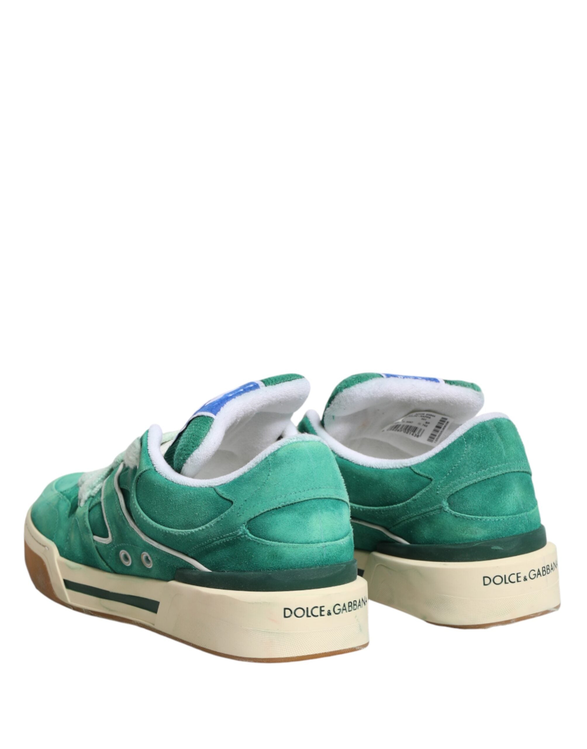 Dolce & Gabbana Green Suede New Roma Low Top Sneakers Shoes