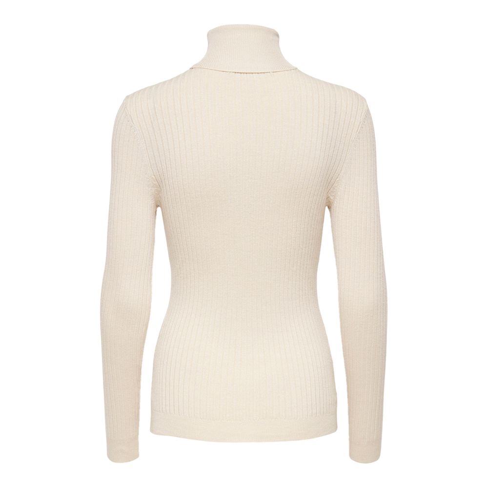 Only Beige Viscose Turtleneck