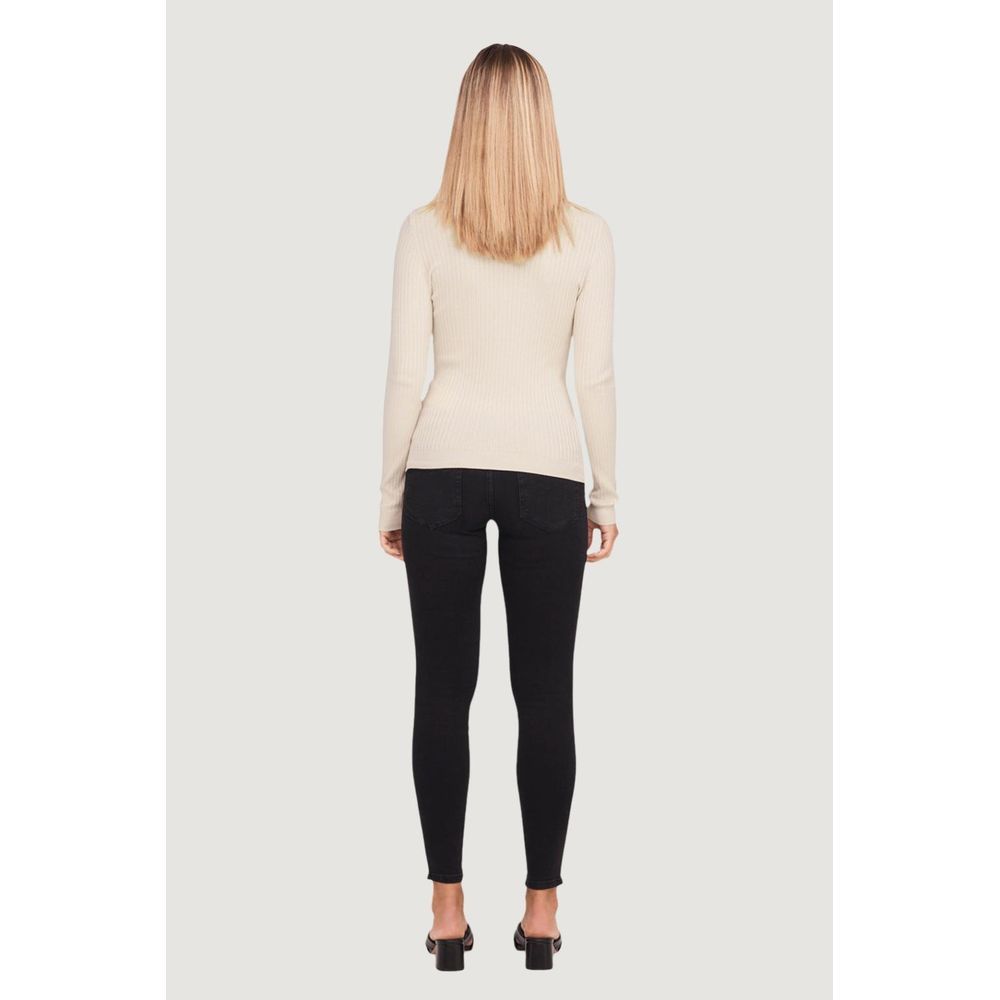Only Beige Viscose Turtleneck