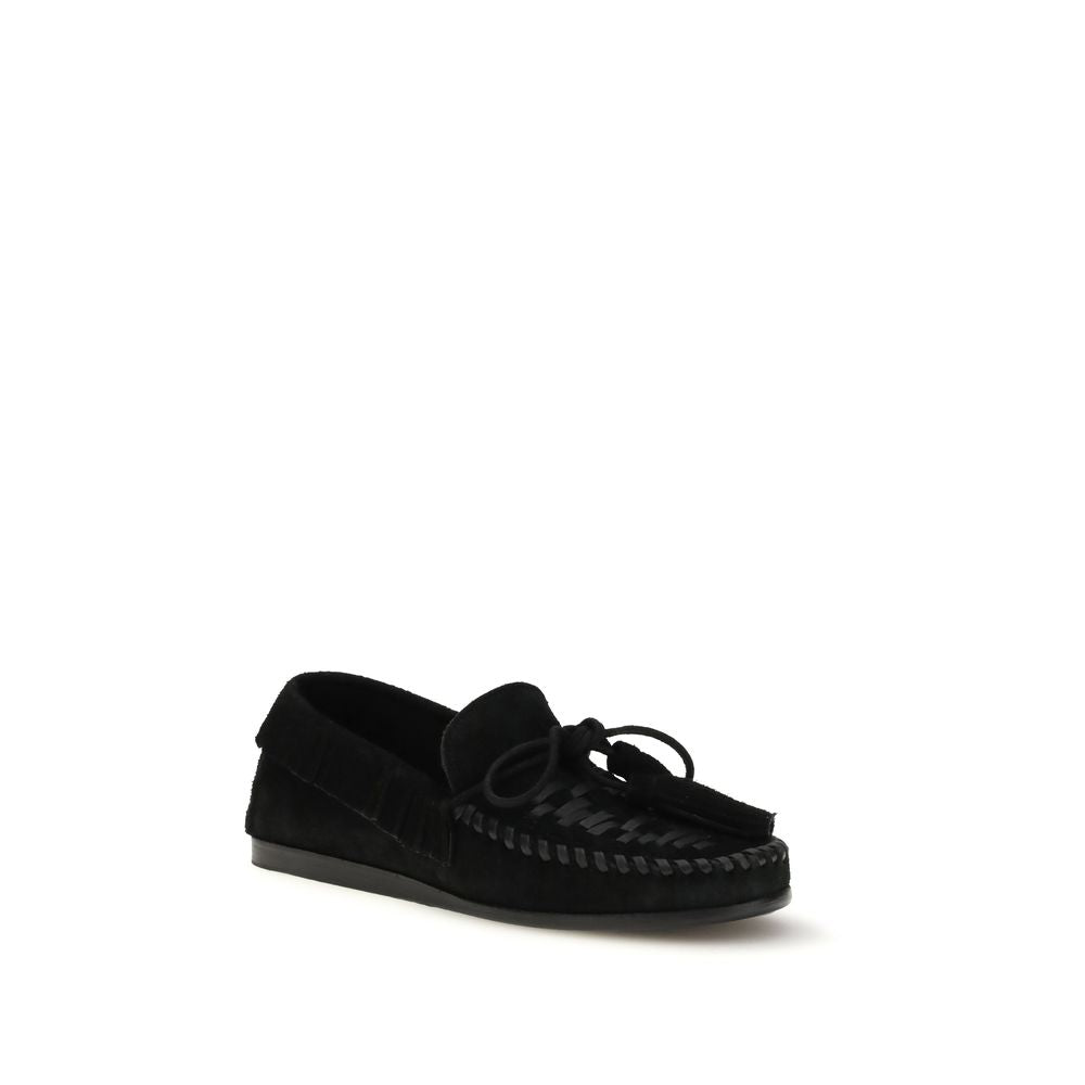 Isabel Marant Black Calf Leather Bos Taurus Slip-On Loafers