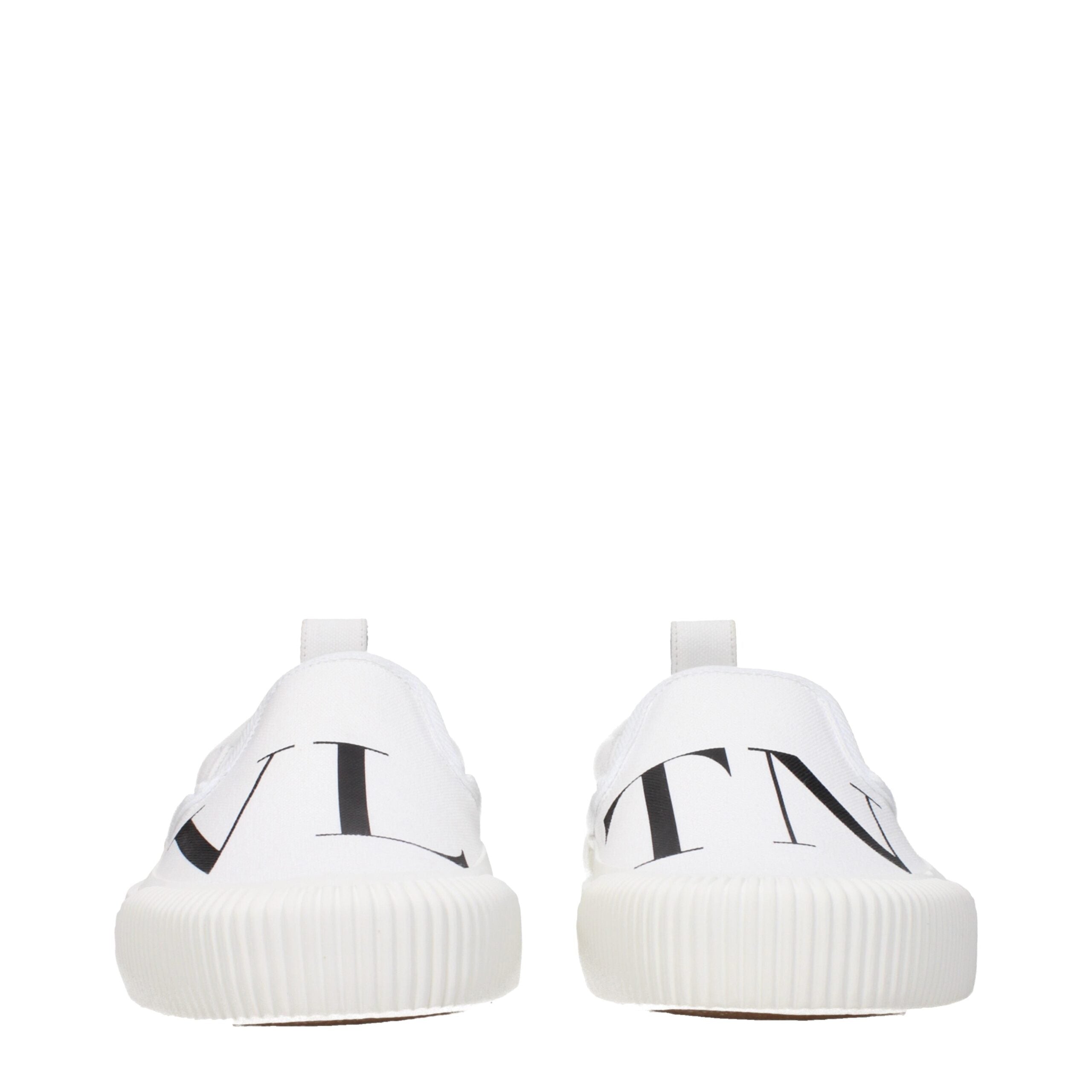 Valentino Garavani White Fabric Slip-On Loafers
