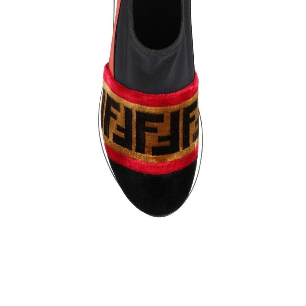 Fendi Black Fabric Low Top Sneakers