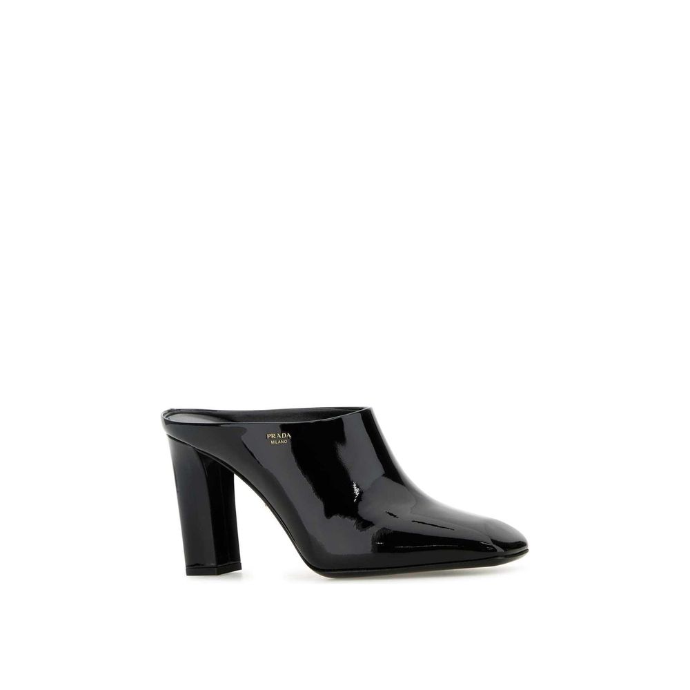Prada Black Calfskin Mules