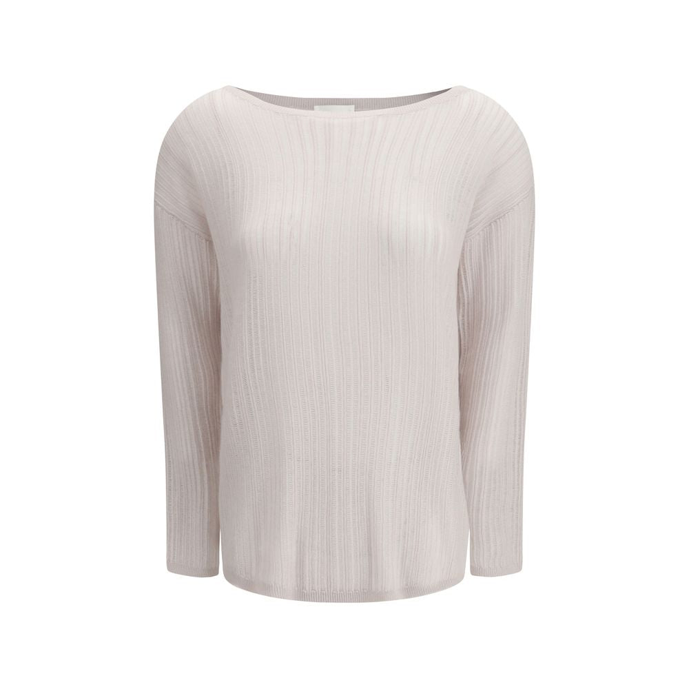 Allude White Cashmere Cashmere Sweater