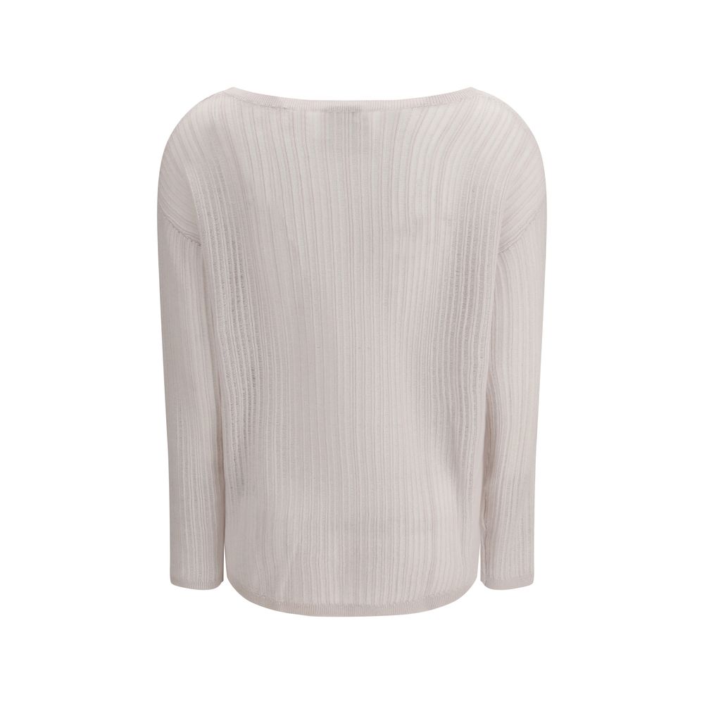 Allude White Cashmere Sweater