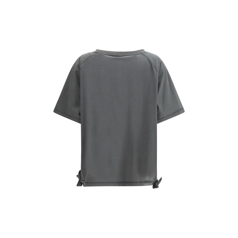 Ganni Gray Cotton T-Shirt