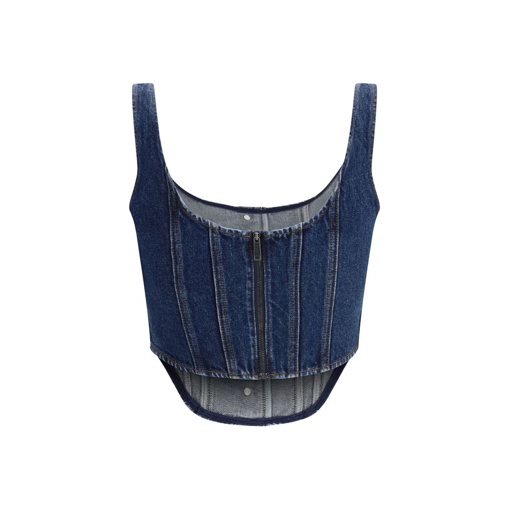 Self-Portrait Blue Cotton Top