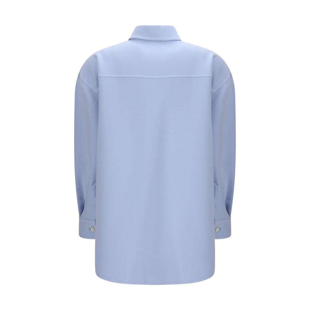 Fabiana Filippi Light Blue Fleece Wool Shirt
