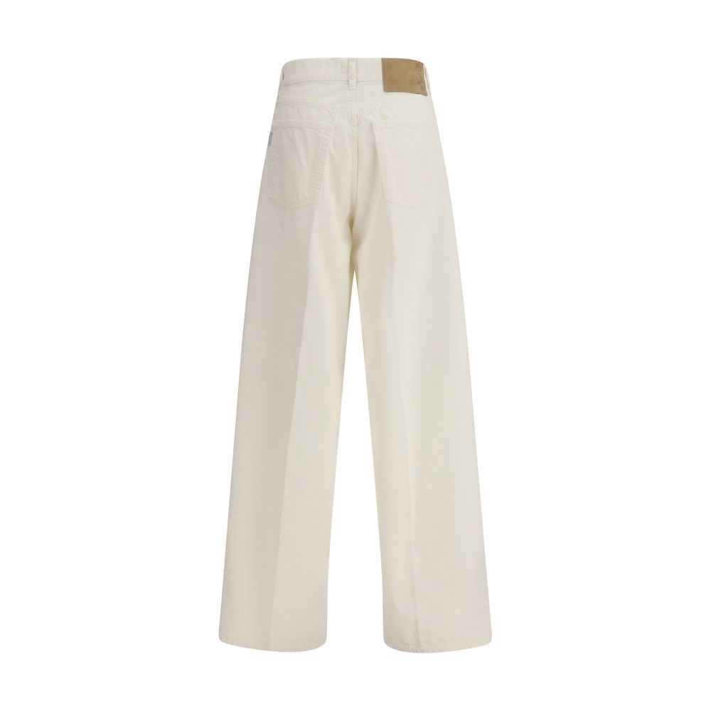 Haikure White Cotton Straight-Leg Jeans