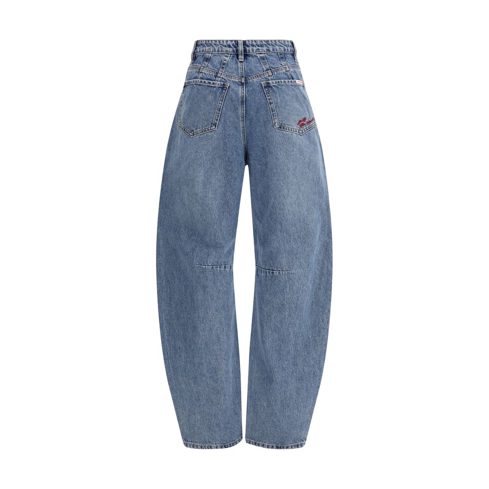 Self-Portrait Blue Cotton Relaxed Fit Jeans