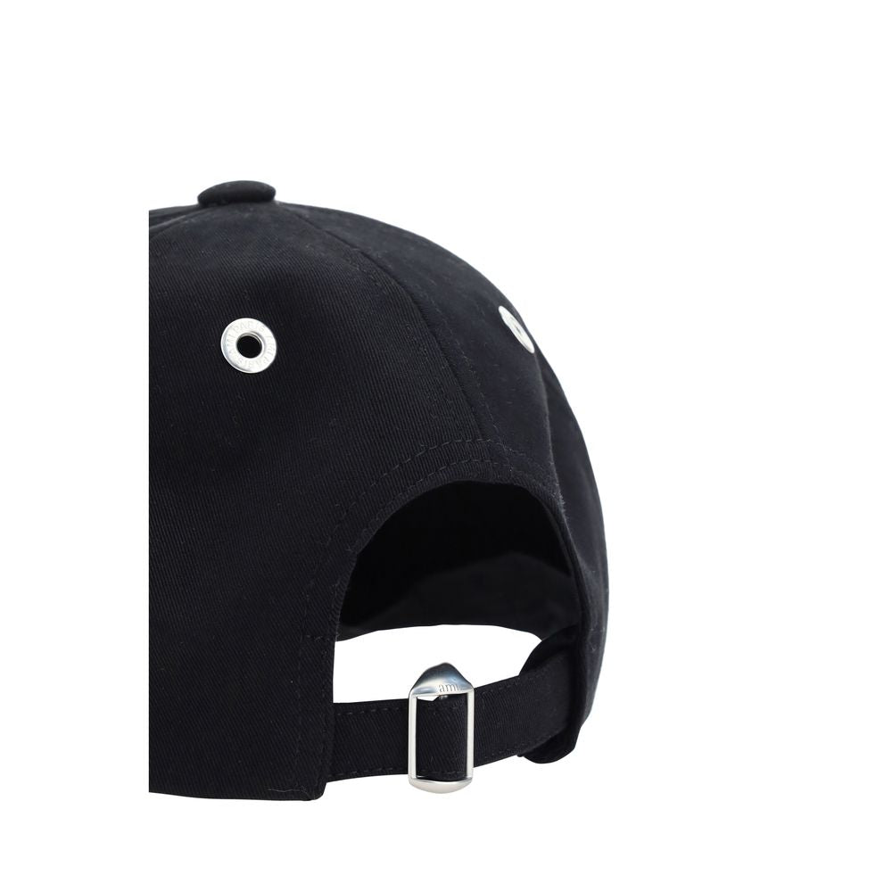 Ami Paris Black Cotton Cap (Baseball Hat)