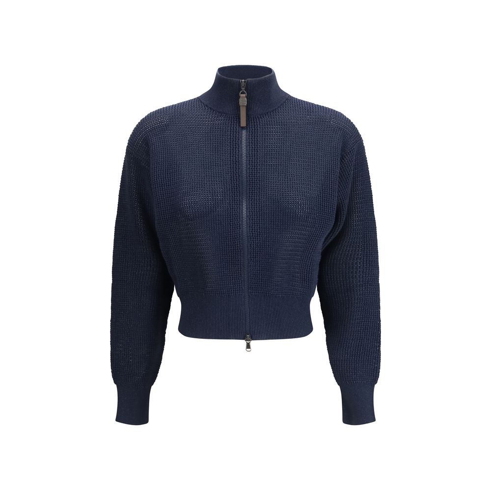 Brunello Cucinelli Blue Cotton Cardigan