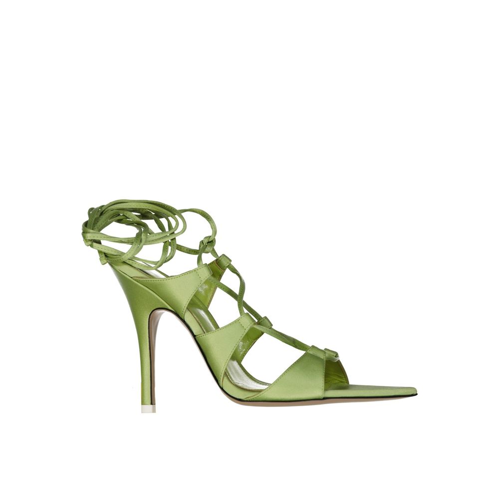 The Attico Bicolor Silk Stiletto Heel Sandals