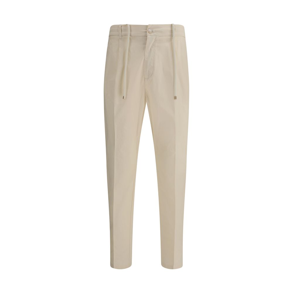 Cruna Beige Cotton Casual Pants