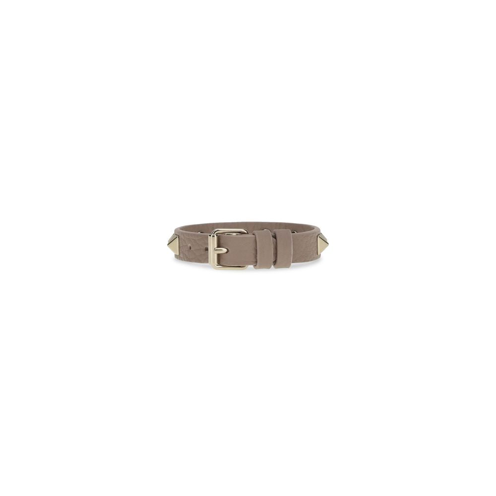 Valentino Garavani Gray Calf Leather Bos Taurus Bracelet