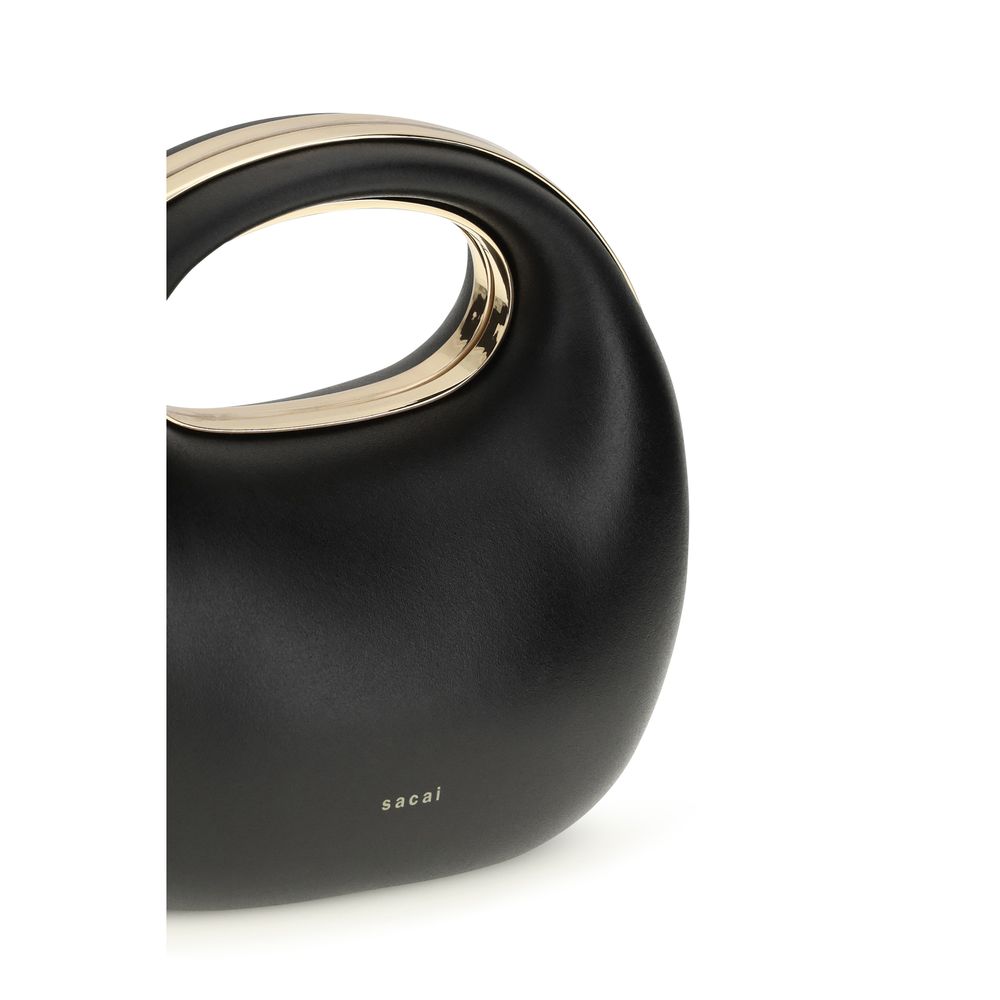 Sacai Black Calf Leather Bos Taurus Handbag