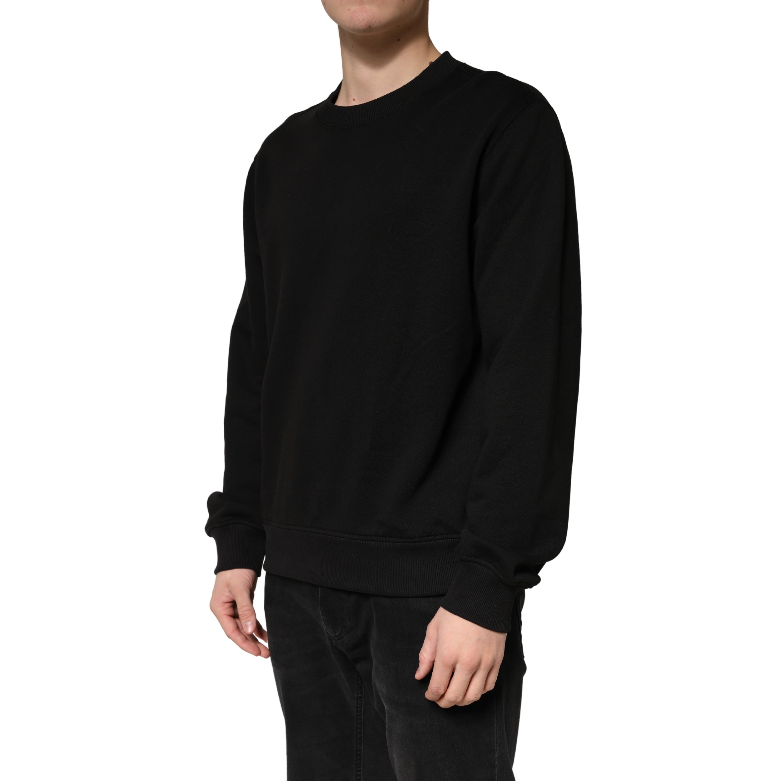 Dolce & Gabbana Sweater Black Cotton Crewneck Sweatshirt