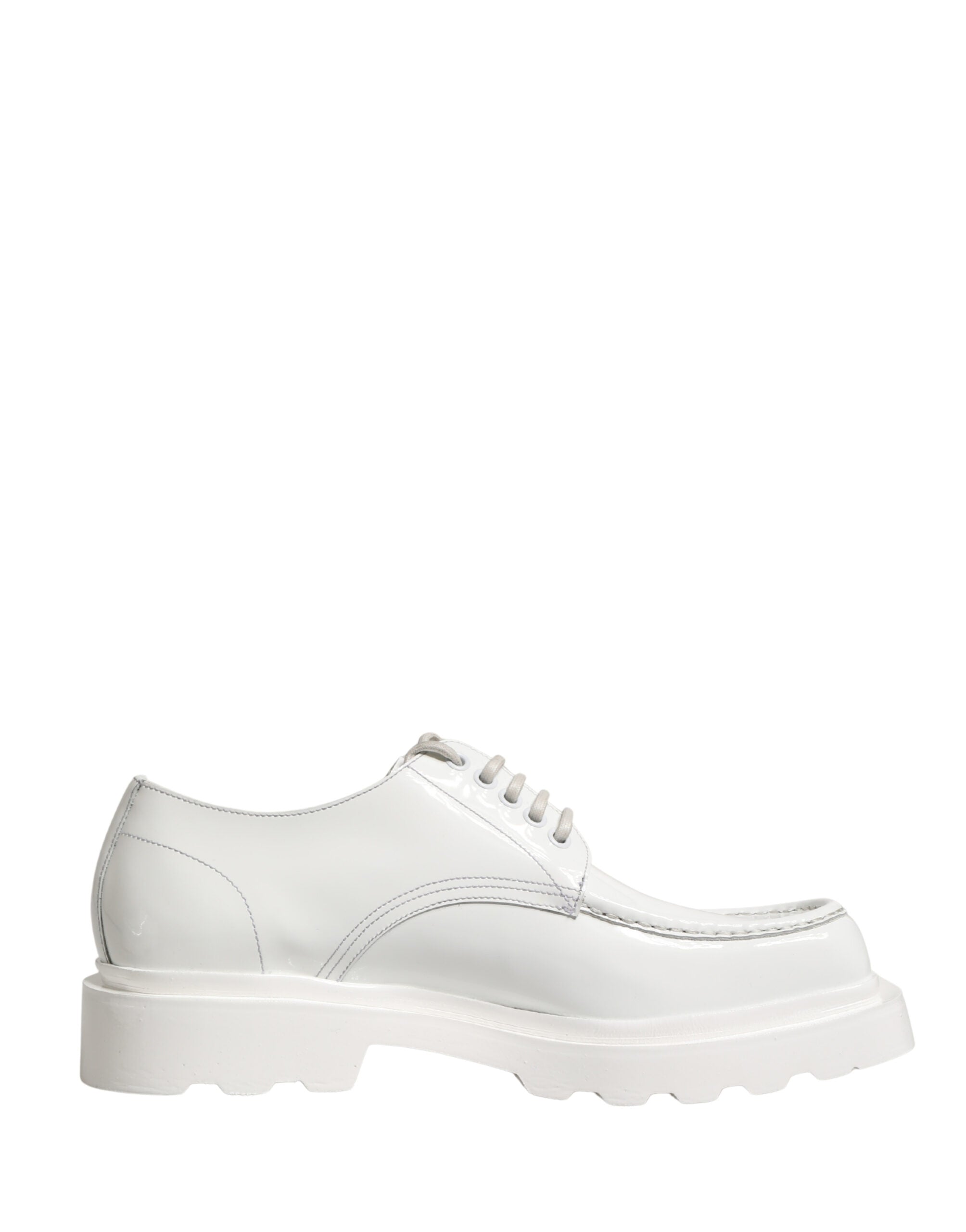Dolce & Gabbana White Leather Chunky Sole Derby Shoes