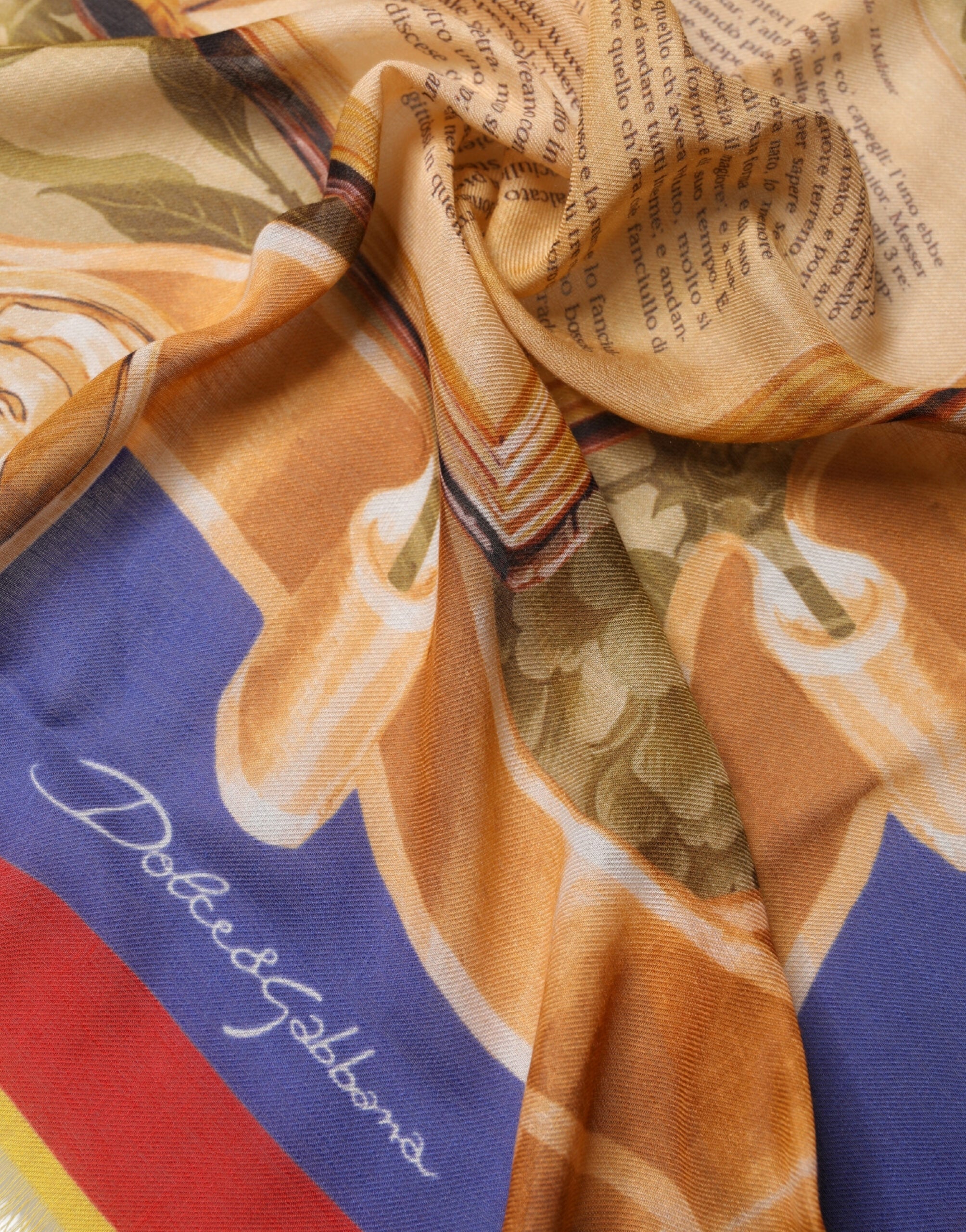 Dolce & Gabbana Multicolor Italy China Shawl Wrap 140cm x 130cm Scarf