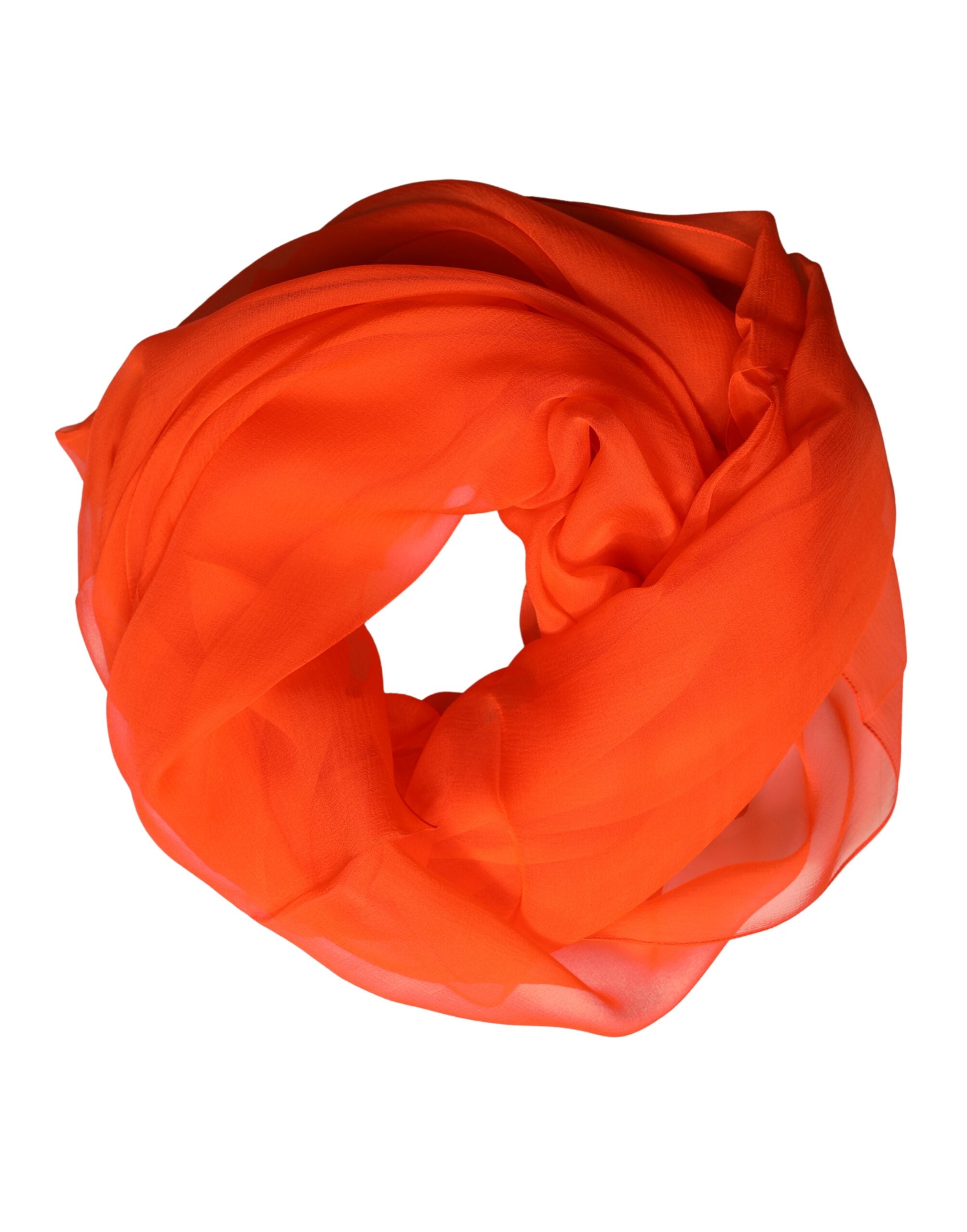 Dolce & Gabbana Bright Red Silk Wrap Shawl Foulard 132cm x 98cm Scarf