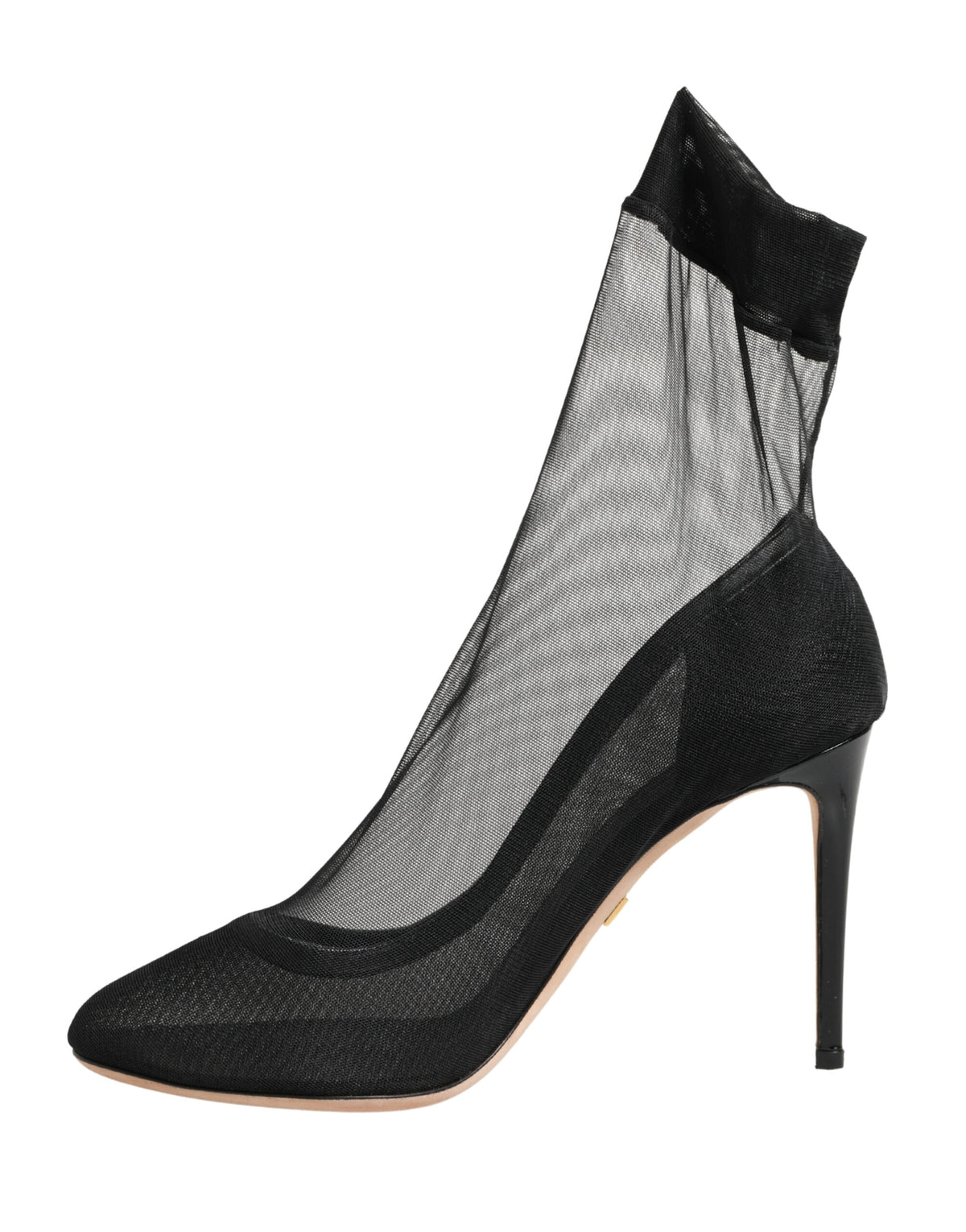 Dolce & Gabbana Black Nylon Stretch Mesh Sock Boots Shoes