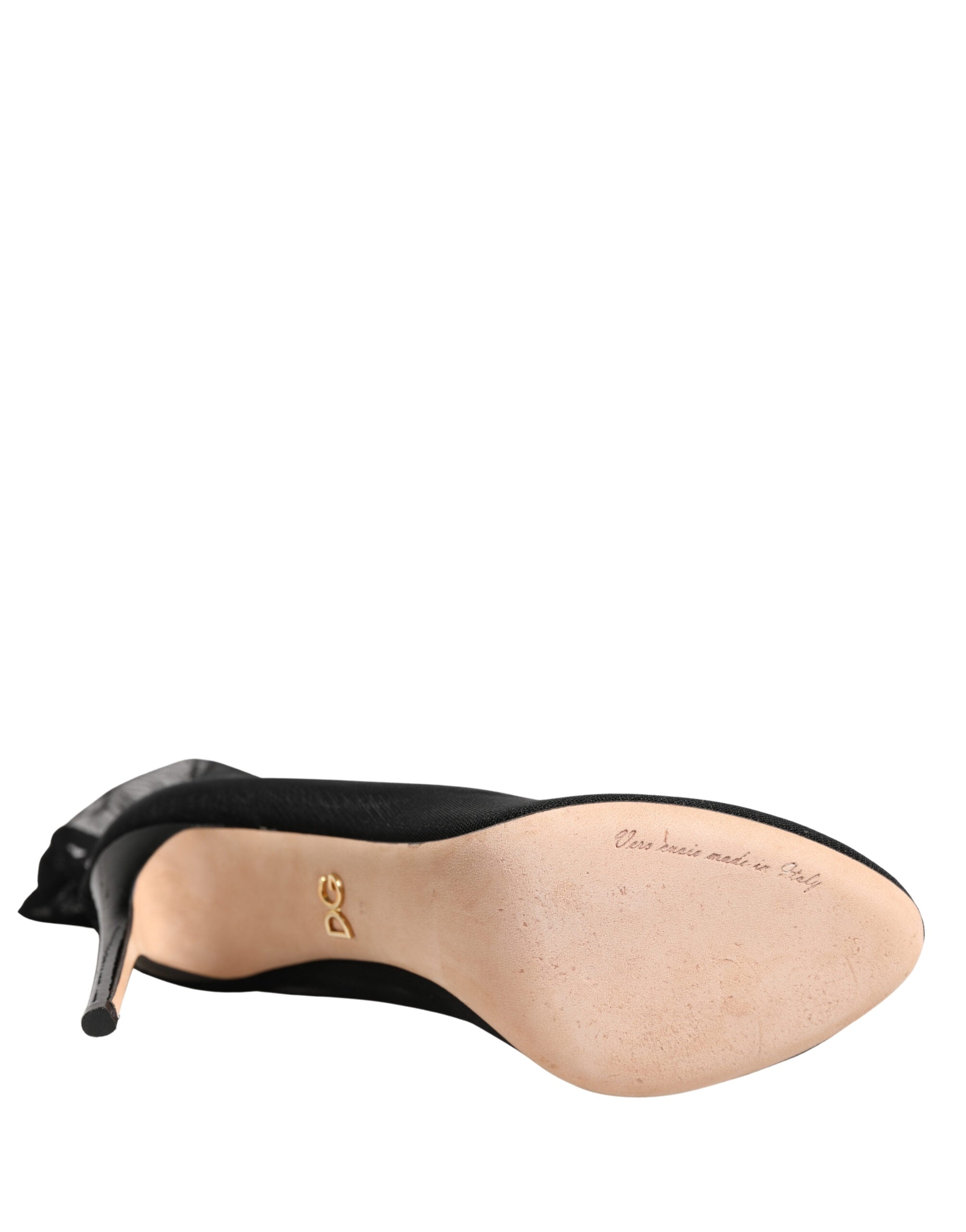 Dolce & Gabbana Black Nylon Stretch Mesh Sock Boots Shoes