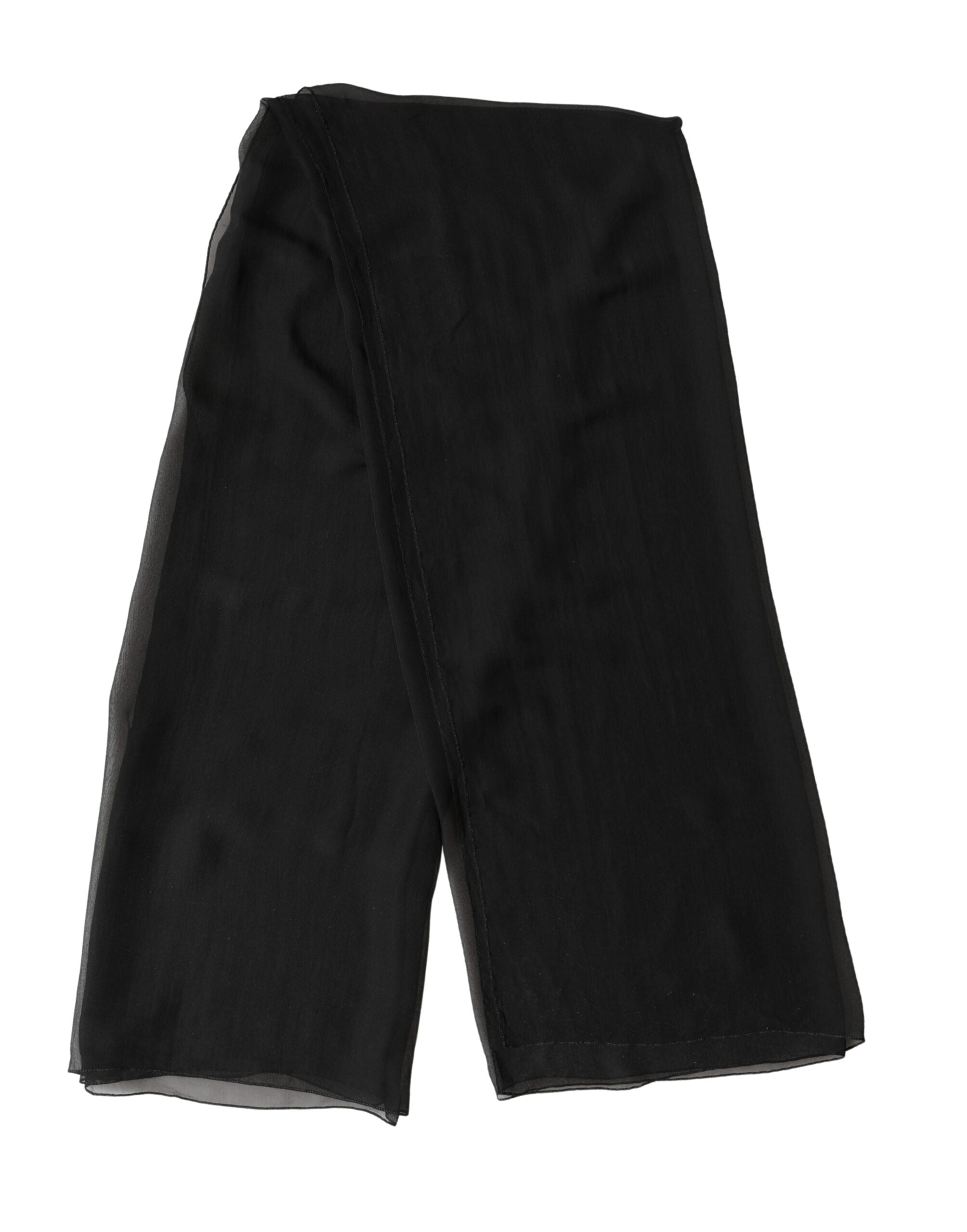 Dolce & Gabbana Black Silk Neck Wrap Shawl Stole 167cm x 126cm Scarf