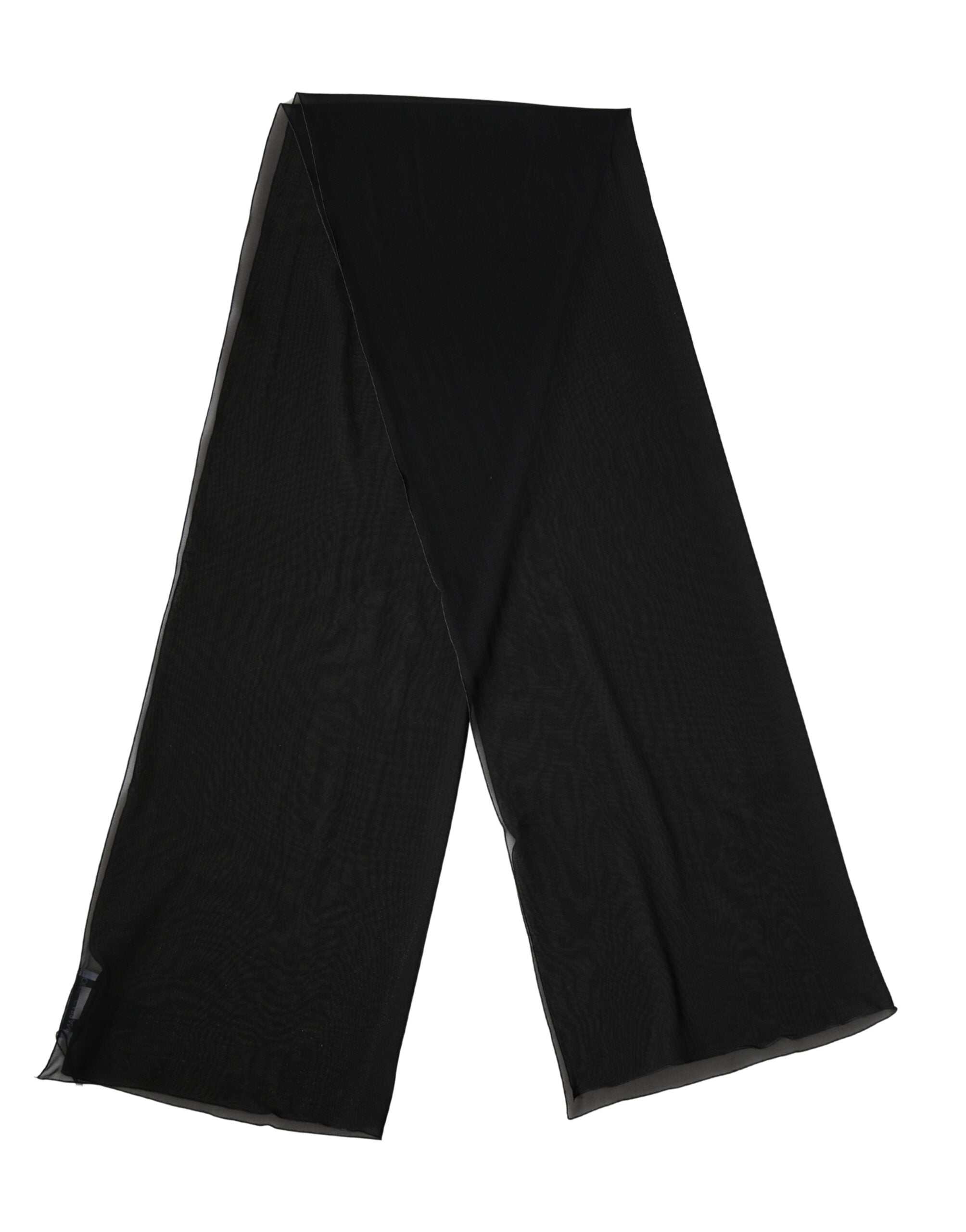 Dolce & Gabbana Black Silk Neck Wrap Shawl Stole 200cm x 64cm Scarf