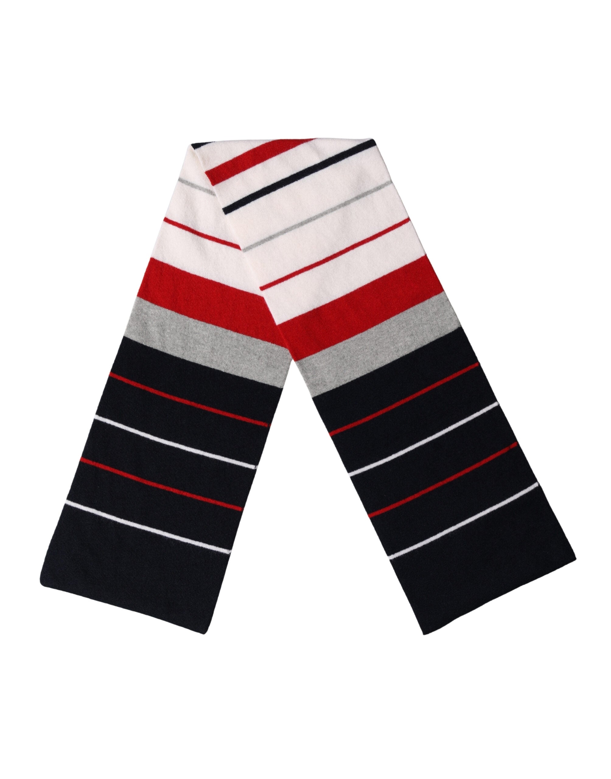 Dolce & Gabbana Multicolor Stripes Shawl Neck Wrap 119cm x 20cm Scarf