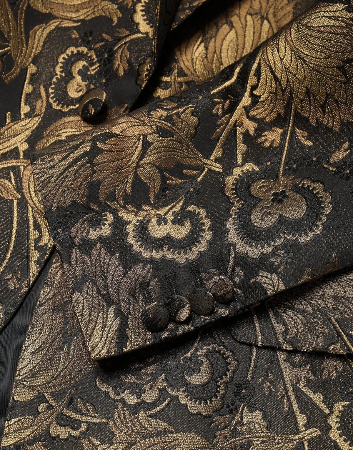 Dolce & Gabbana Gold Jacquard Single Breasted Tuxedo Blazer