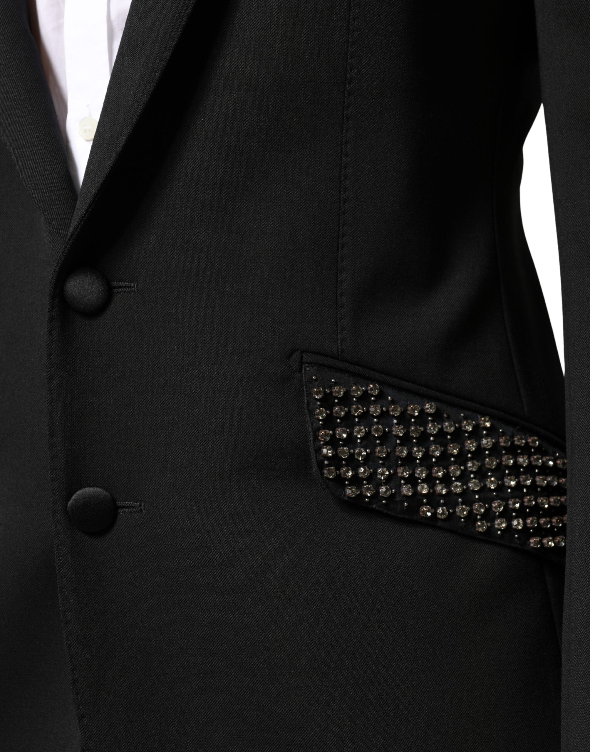 Dolce & Gabbana Black Embellished Single Breasted Blazer