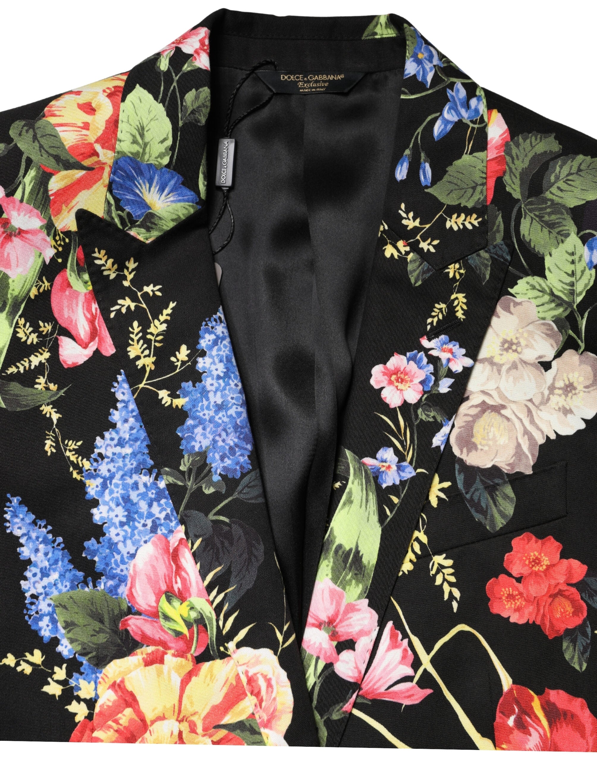 Dolce & Gabbana Black Floral Single Breasted MARTINI 2 Piece Suit