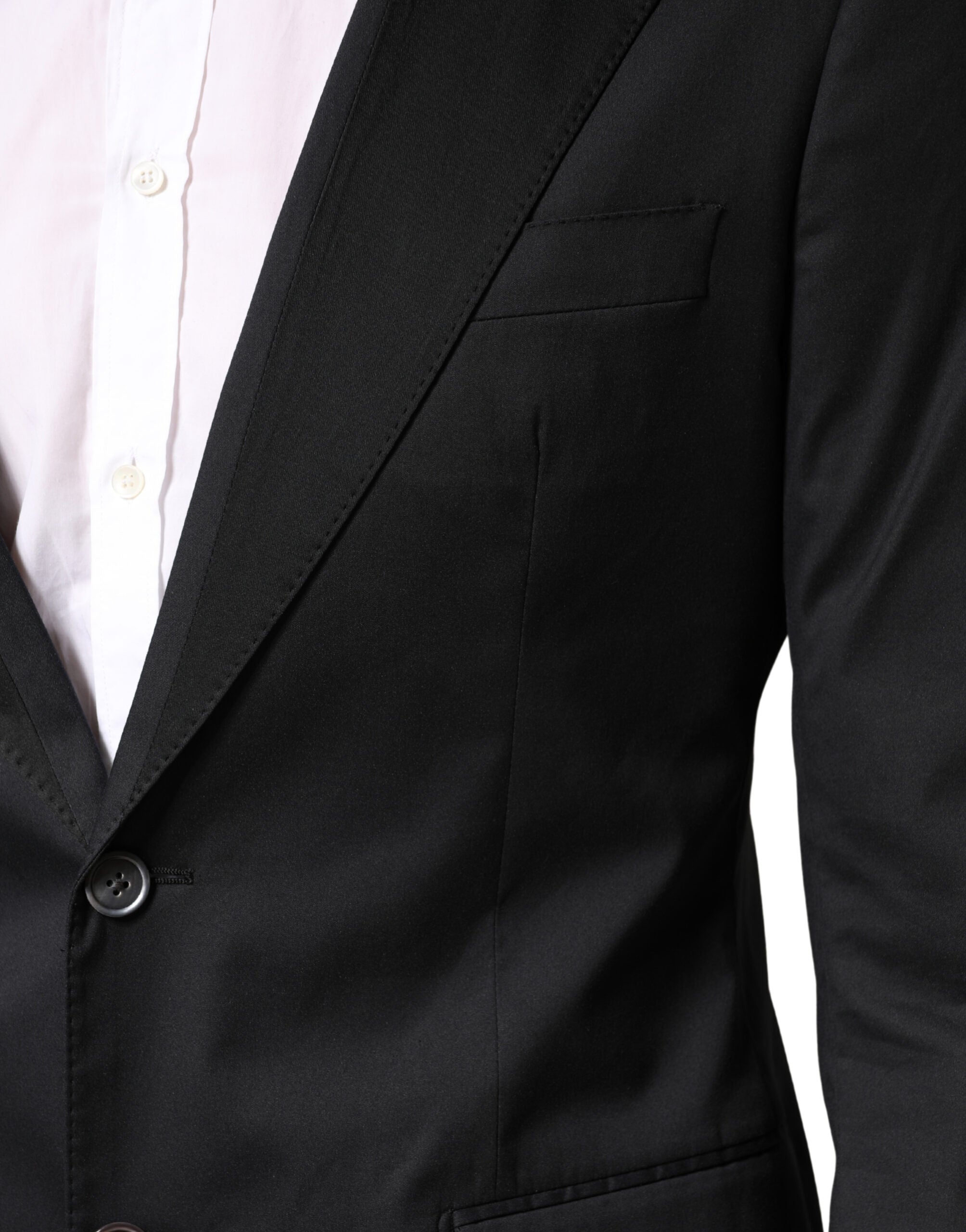 Dolce & Gabbana Black Cotton Single Breasted 2 Piece Suit