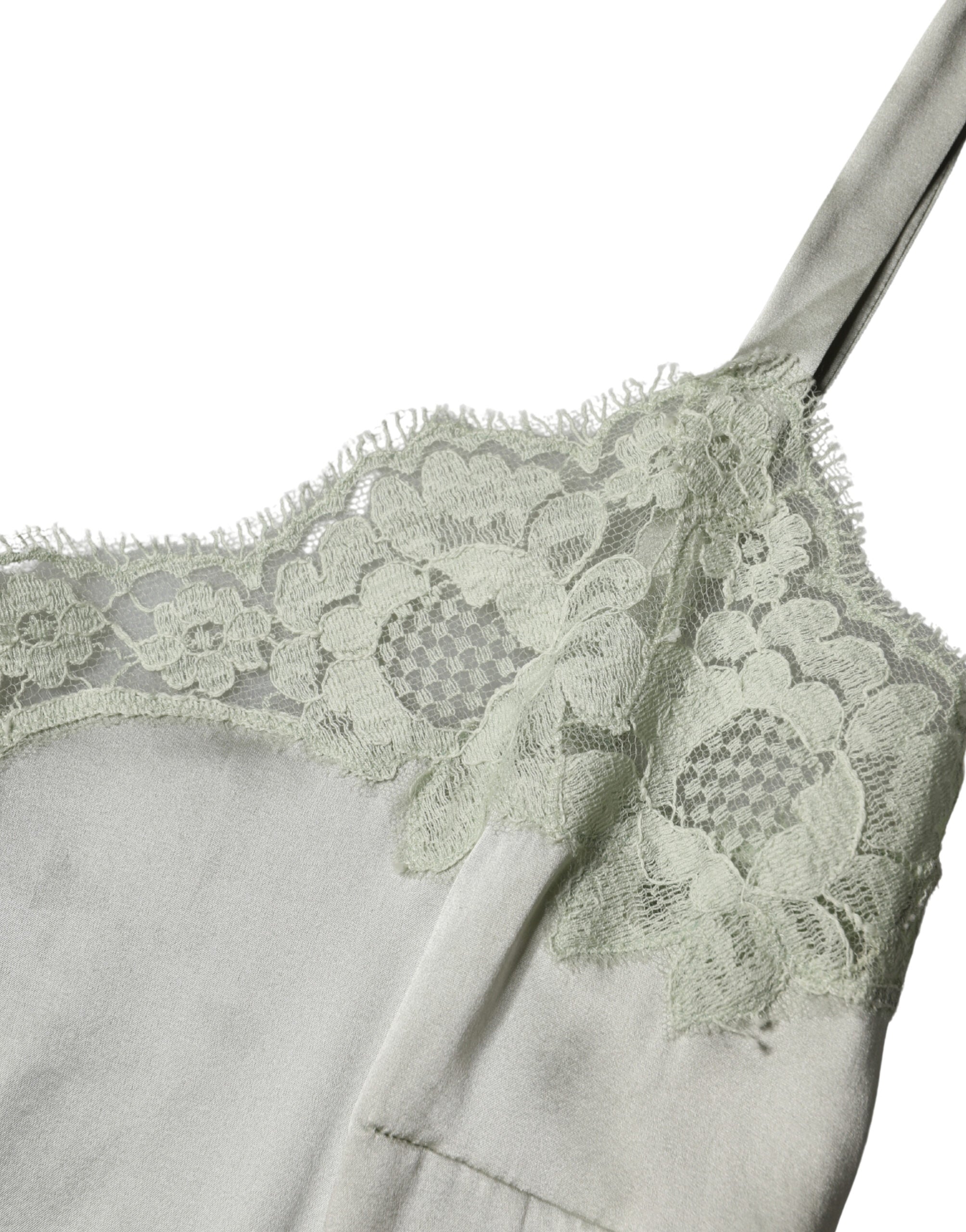 Dolce & Gabbana Light Green Floral Lace Lingerie Top Underwear