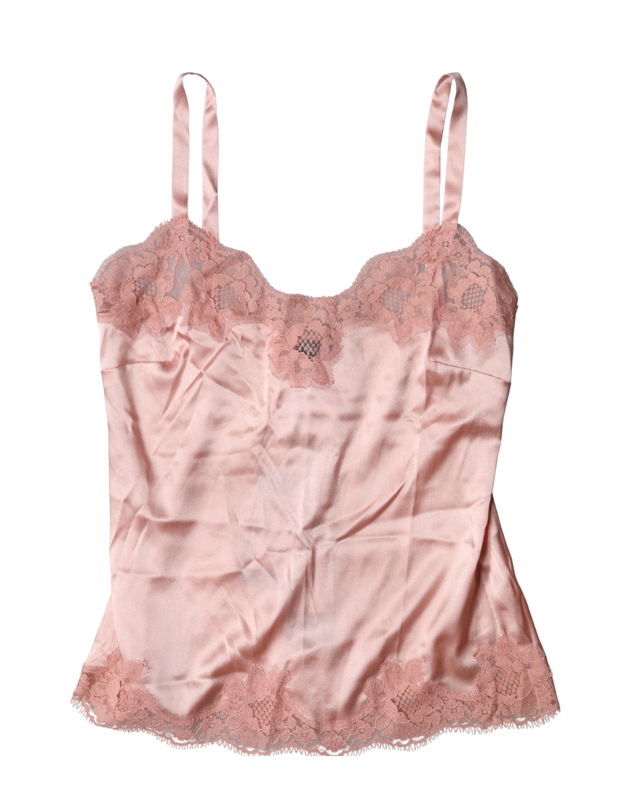 Dolce & Gabbana Light Pink Floral Lace Lingerie Top Underwear