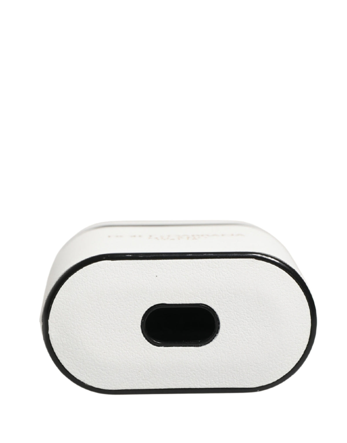 Dolce & Gabbana White Calf Leather Logo Print Flip Holder Airpods Case