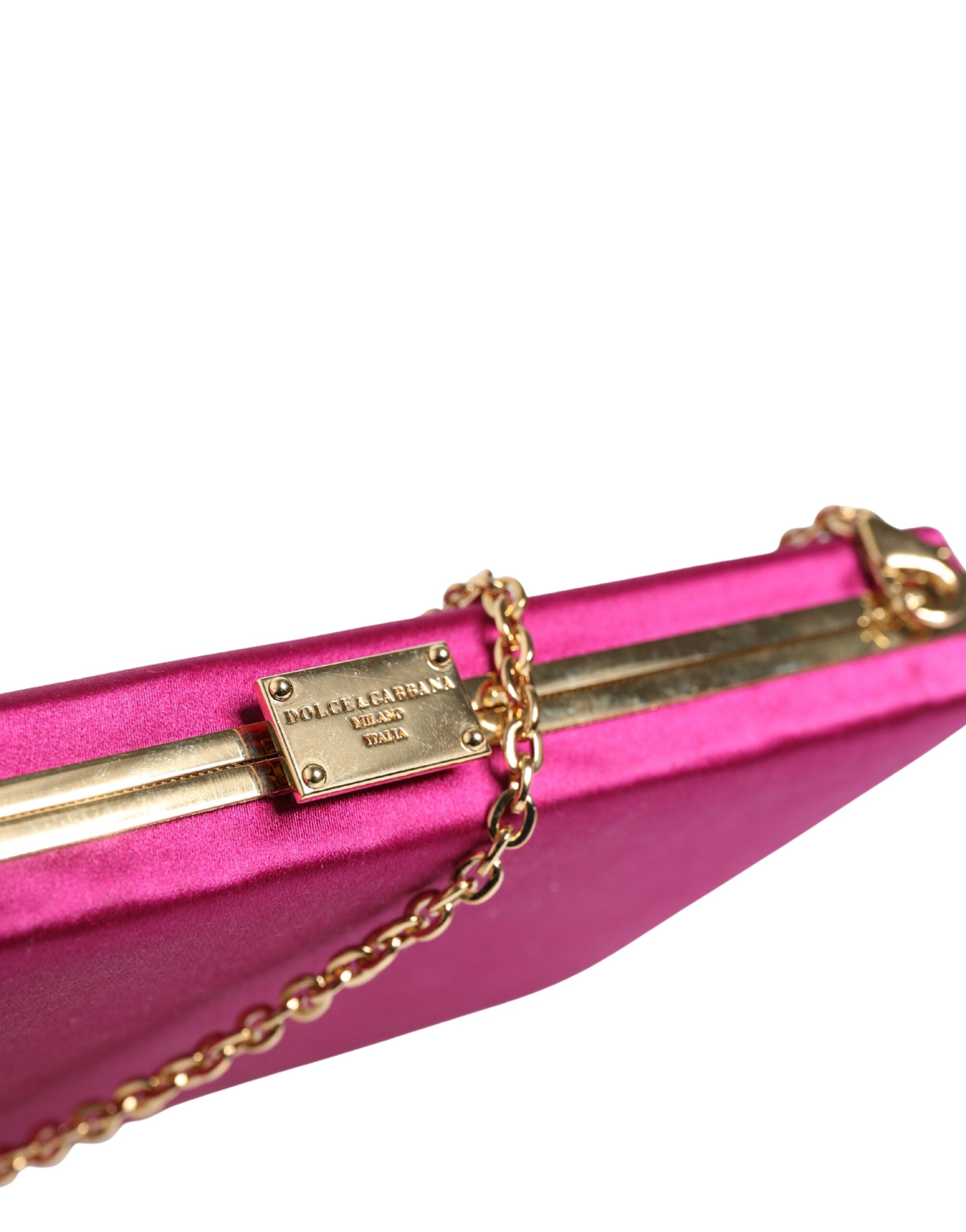 Dolce & Gabbana Pink Cotton Clutch Evening Crossbody Women Purse Bag