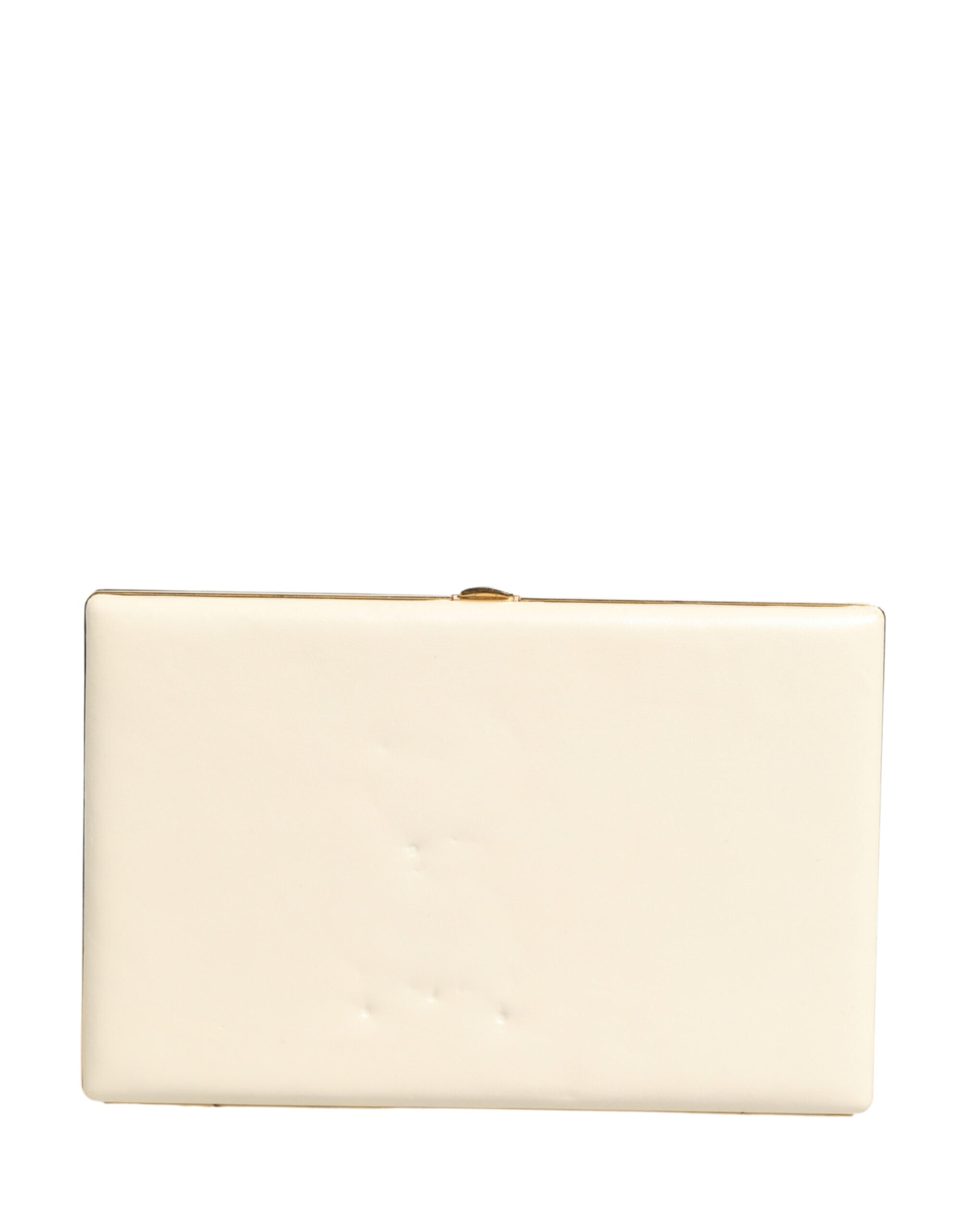Dolce & Gabbana White Lambskin Leather Clutch Evening Women Purse Bag